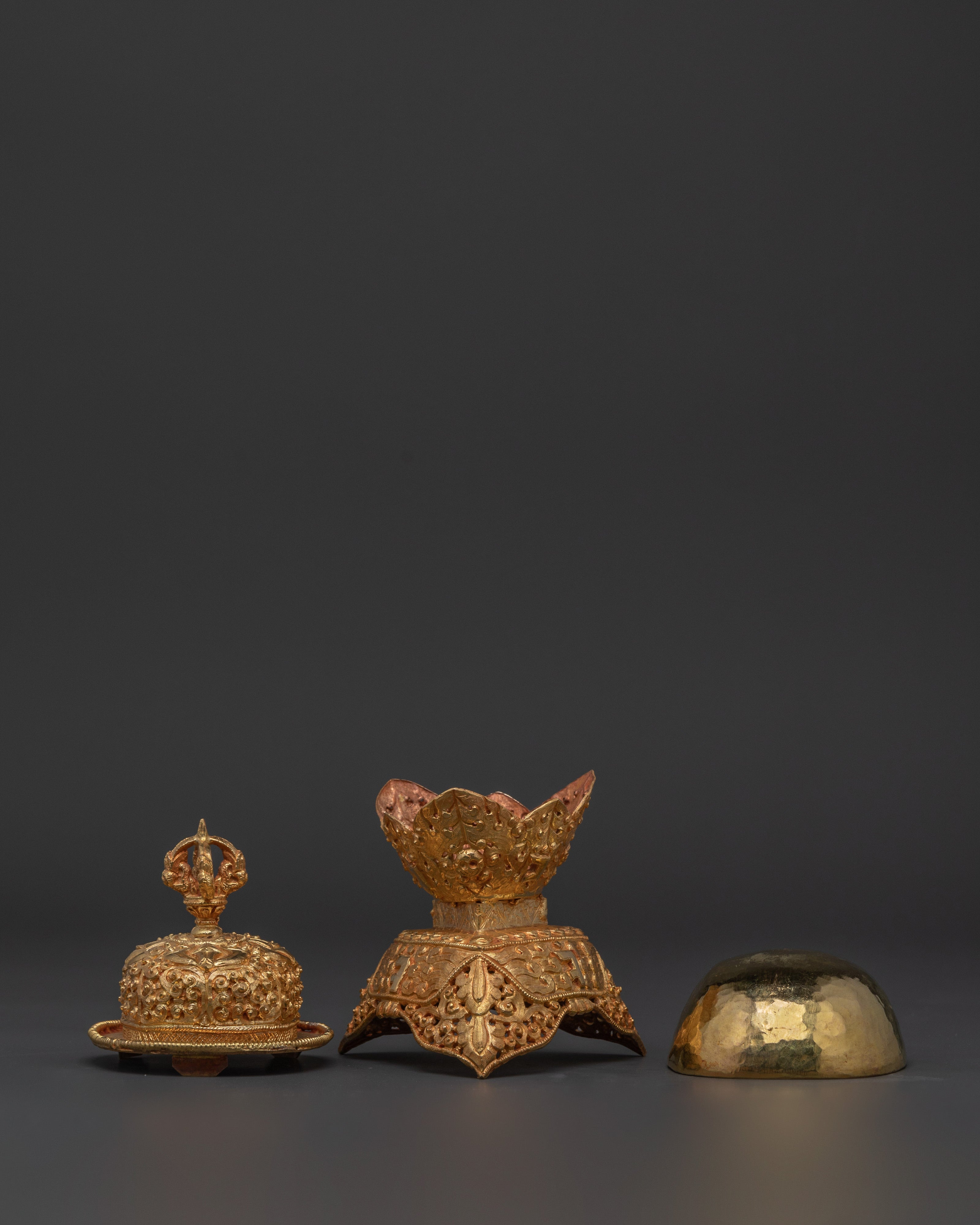 Gold Plated Kapala for Buddhist Ceremonies | Kapala for Tantric Practices