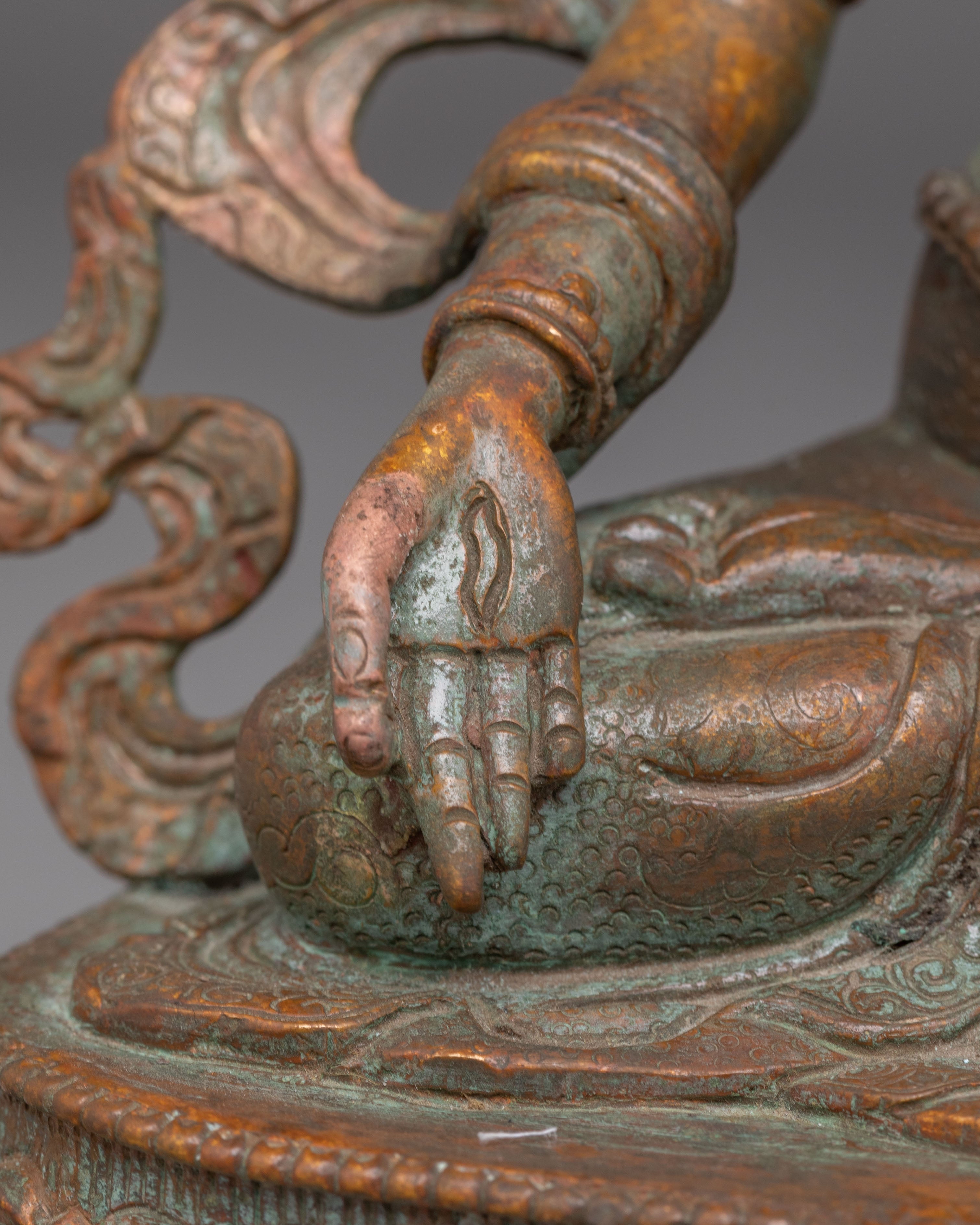 Oxidized Copper Statue of Green Tara | Enlightened Tara