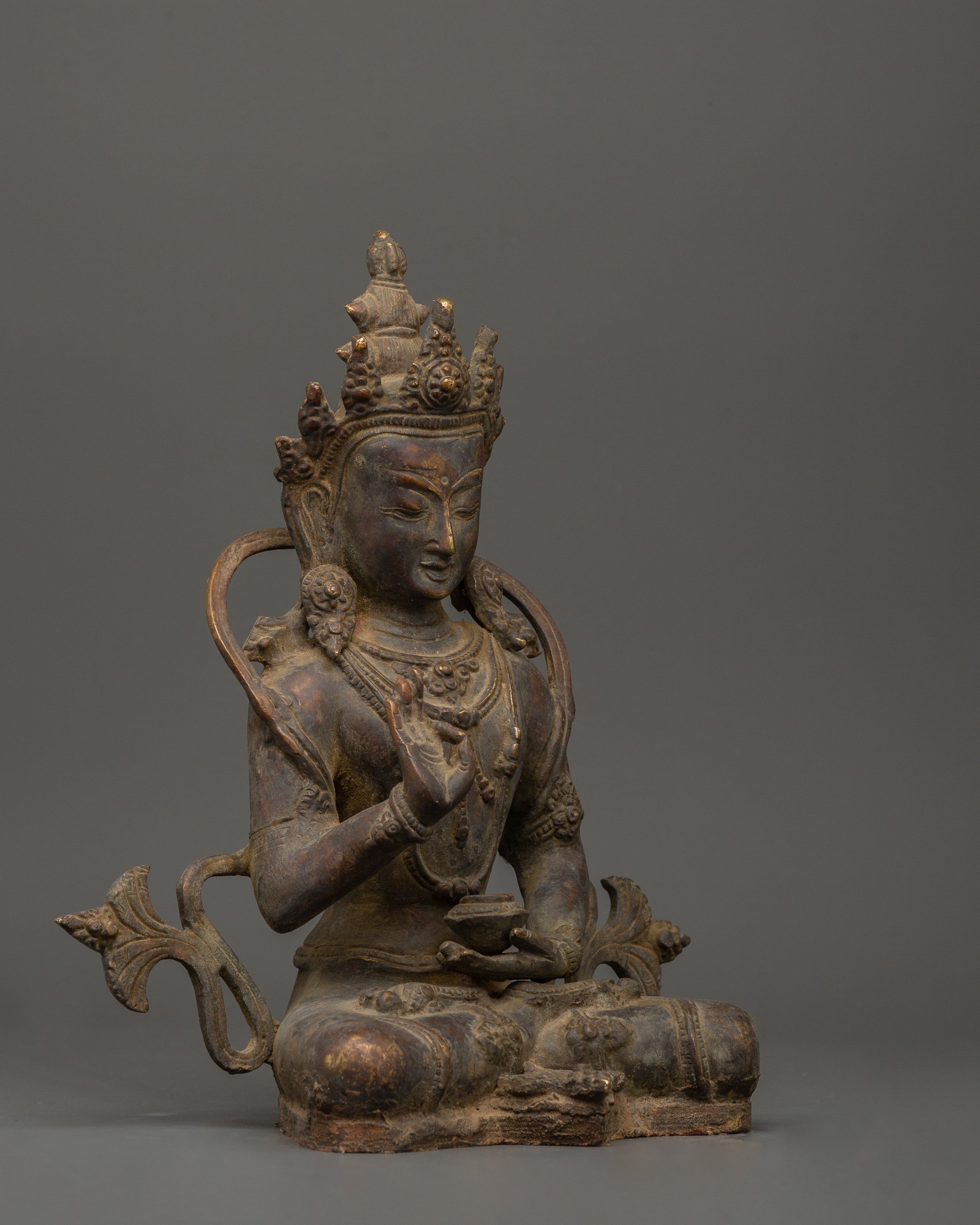 Brass Amoghasiddhi Buddha Statue | Tibetan Altar Decor