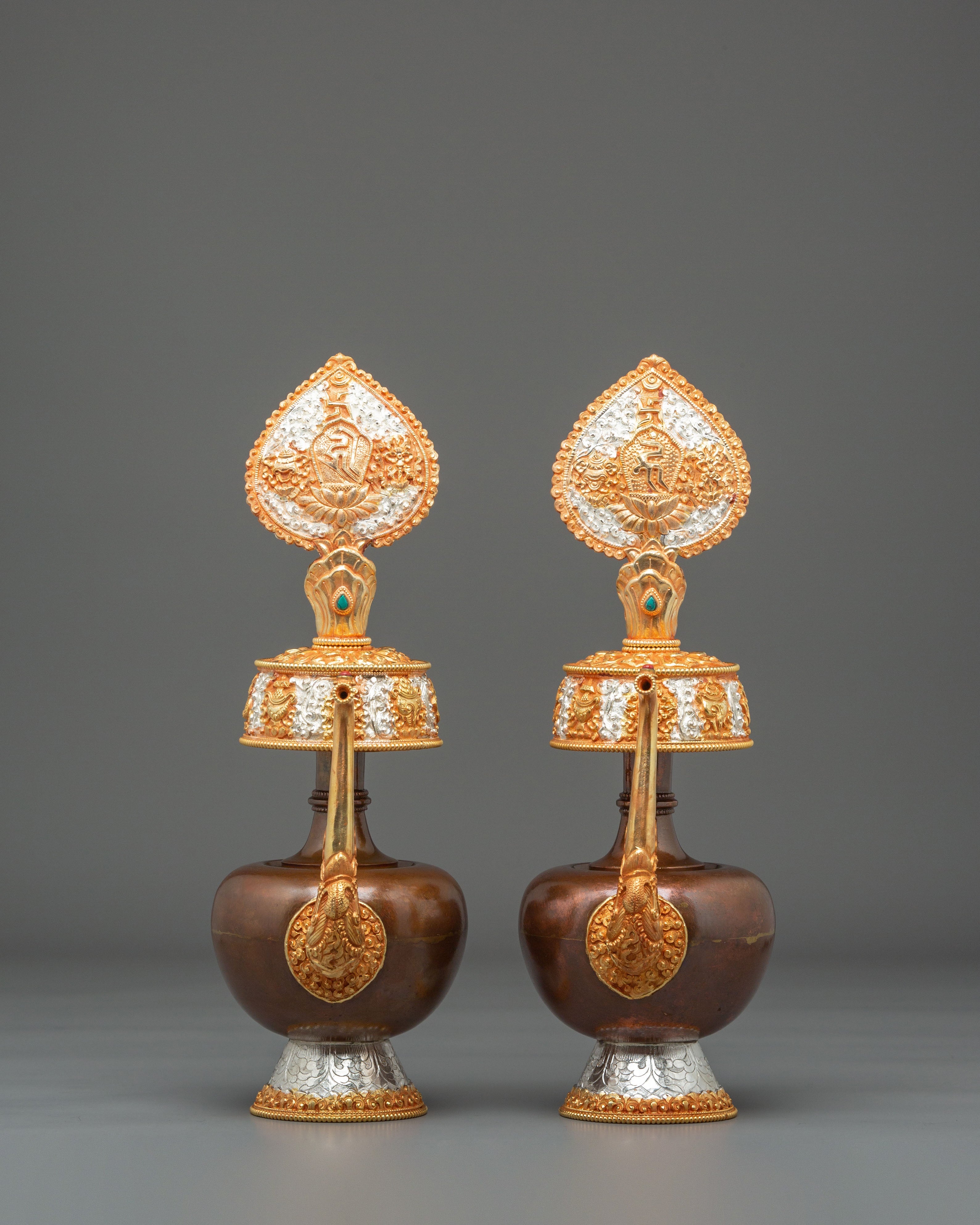 Buddhist Water Offering Bhumba Set | Sacred Ritual Vase for Blessings and Purification