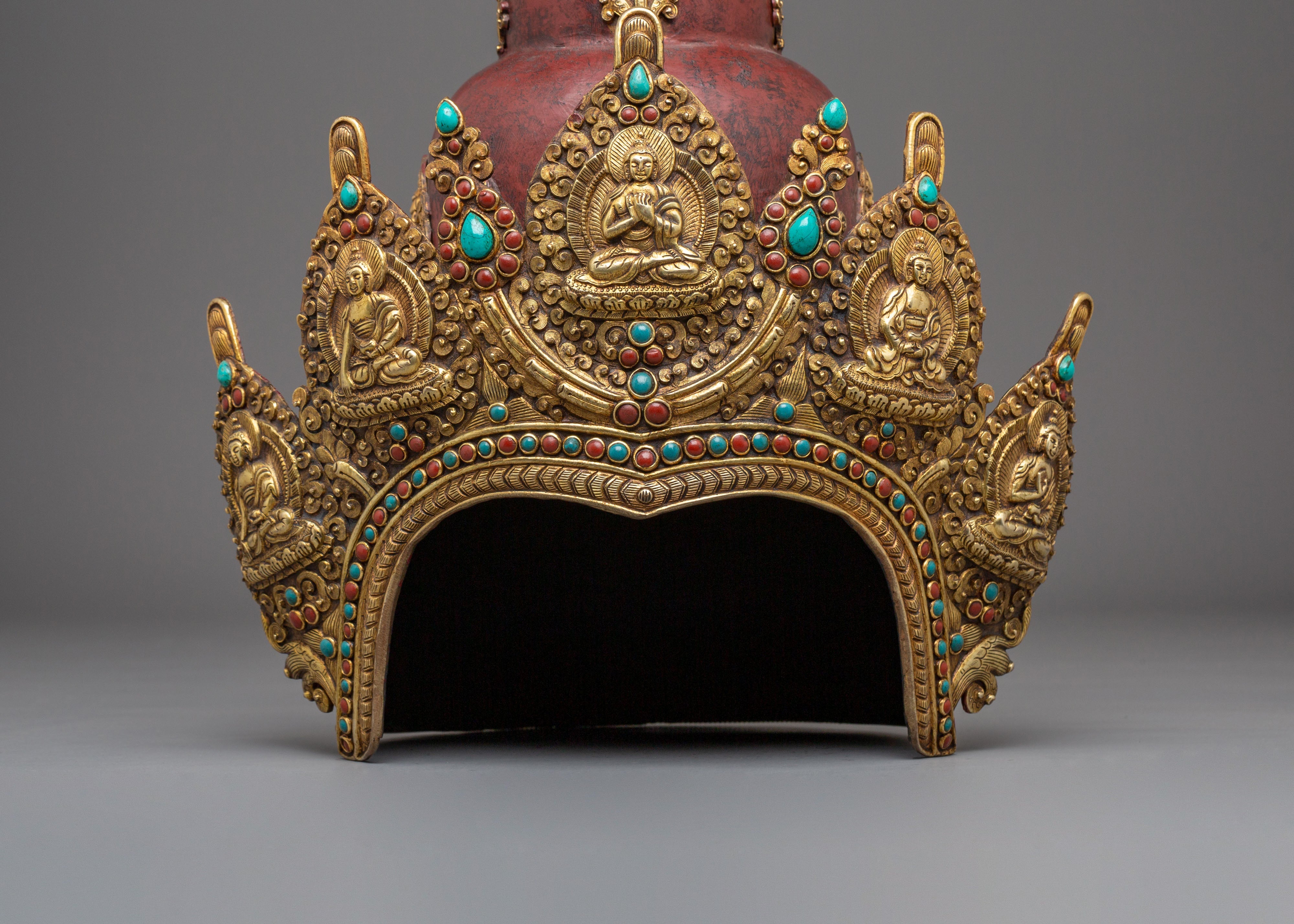 Handcrafted Crown | Gold Plated Ritual Crown for Altar Decor