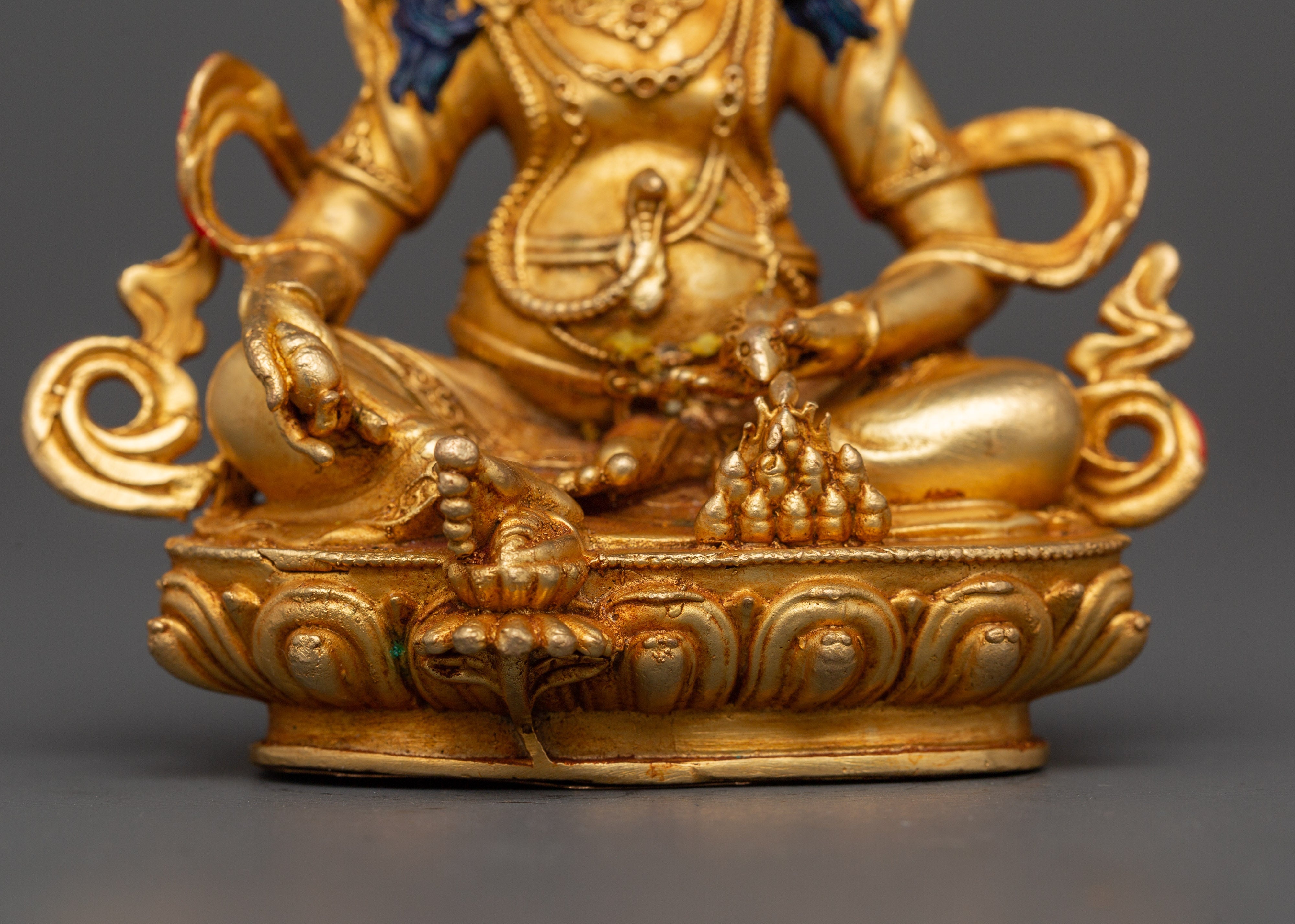 Gold-Plated Dzambala Statue | Tibetan God of Wealth and Prosperity