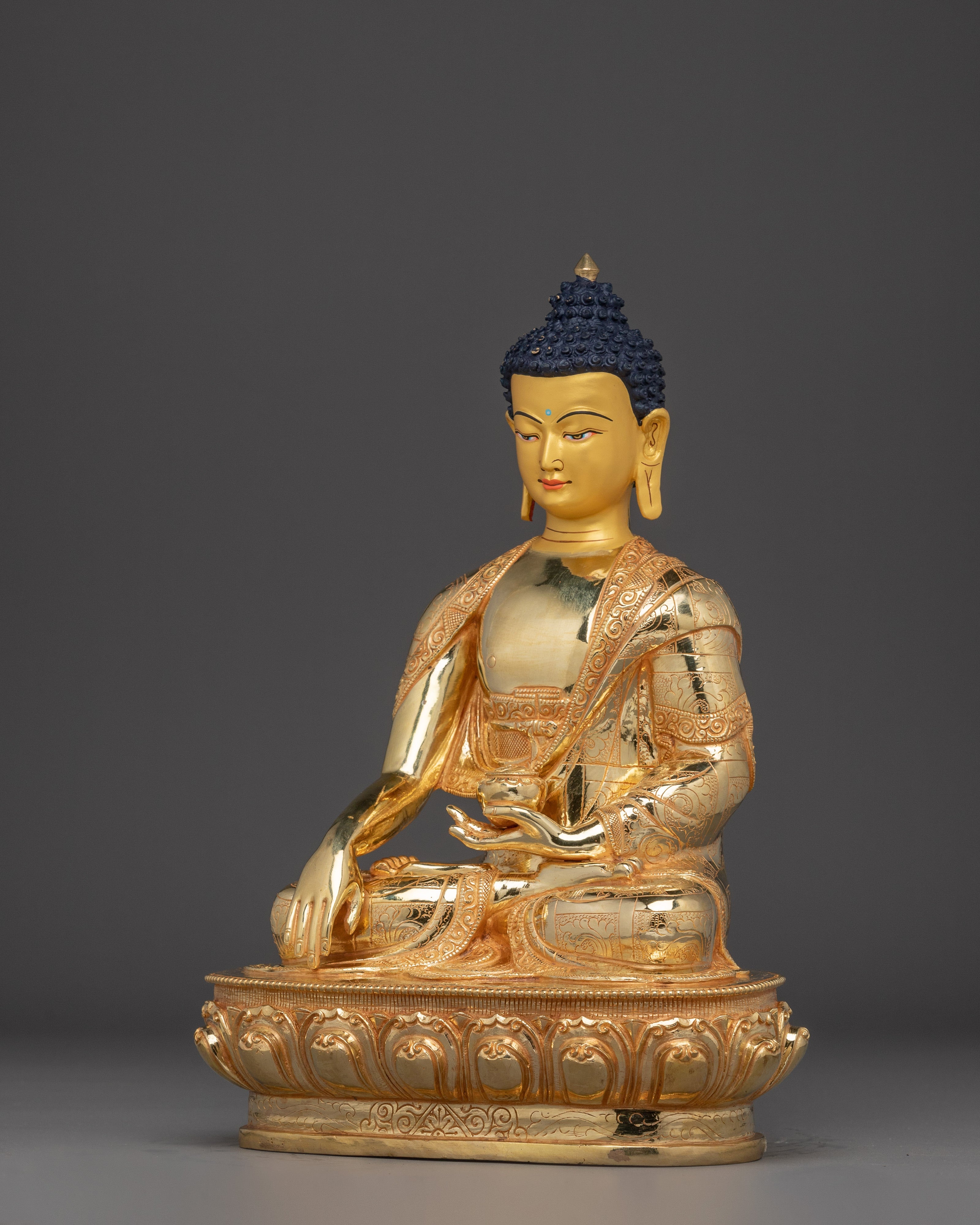 Shakyamuni Buddha Peaceful Copper Artwork | Gautama Buddha Sculpture