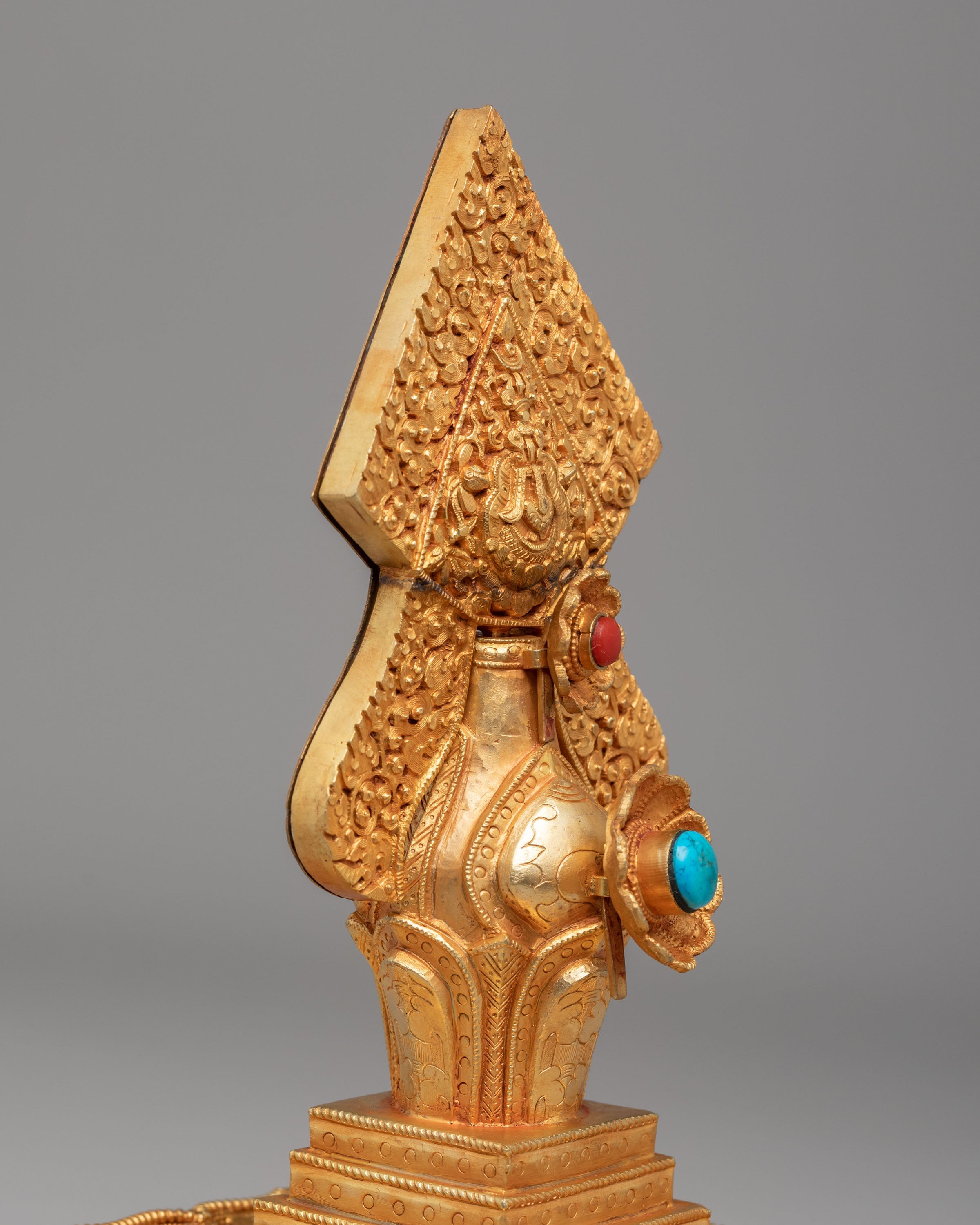Handcrafted Ritual Torma | Copper Gold Plated Torma
