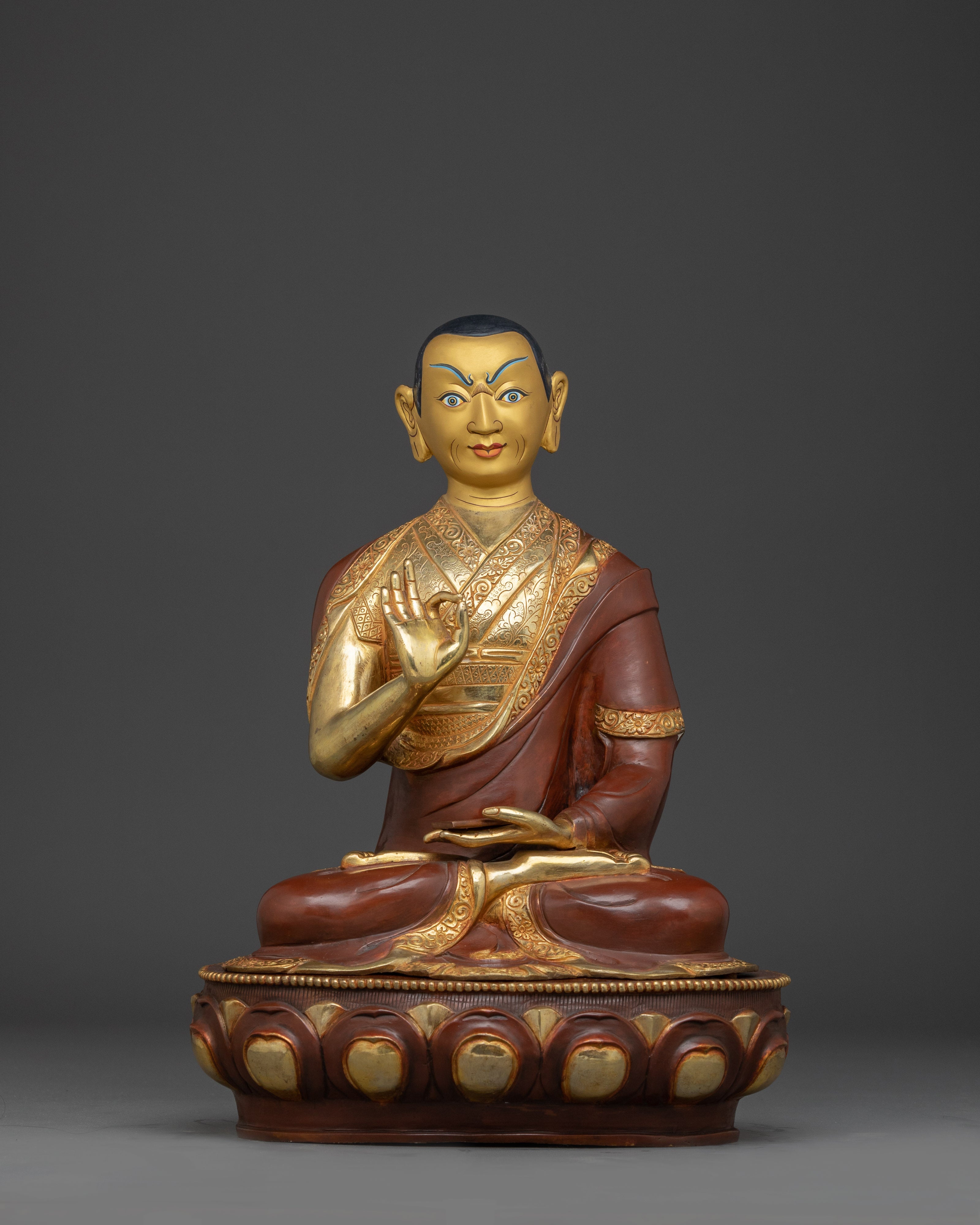 Statue Set of Tsongkhapa | Altar Centerpiece for Peace and Wisdom