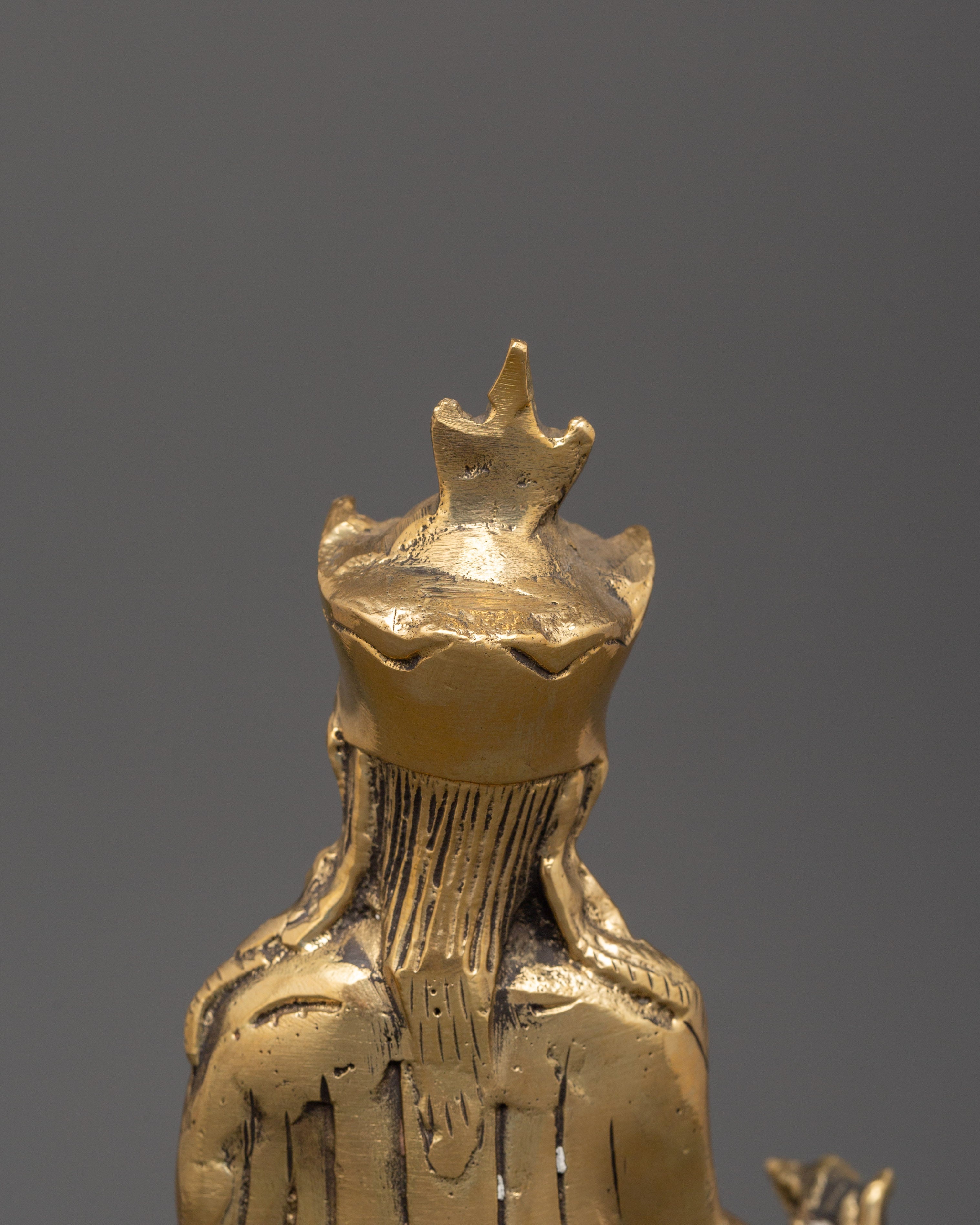 Brass Guru Rinpoche Statue | The Lotus-Born Master of Tibetan Buddhism