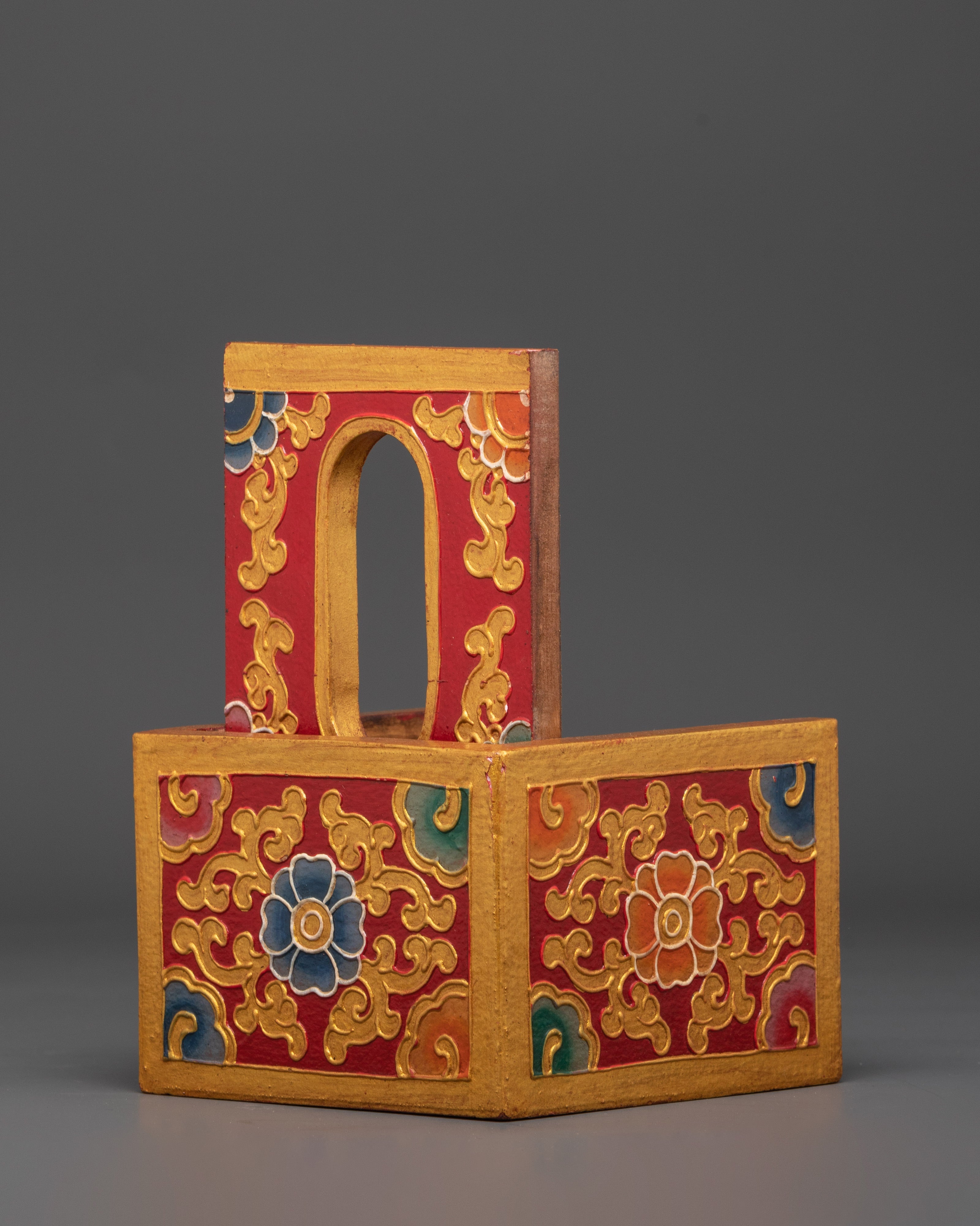 Hand Painted Tibetan Tissue Holder | Wooden Box Home Décor