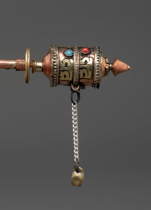 Prayer Wheel Tibetan Buddhist Mantra Spinner | Peace & Purification Ritual Tool