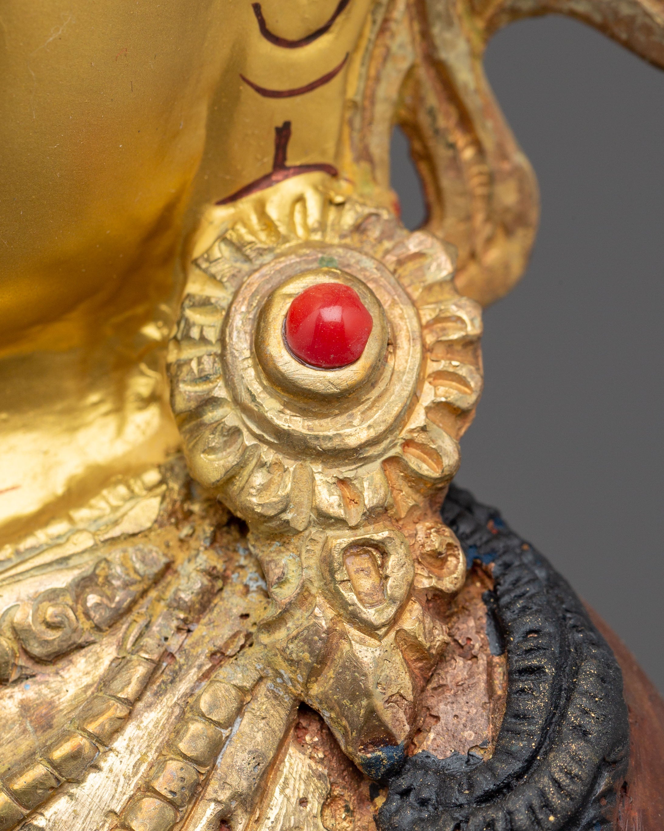 Sacred Long Life Amitayus Buddha Statue | Golden Copper Buddha Sculpture