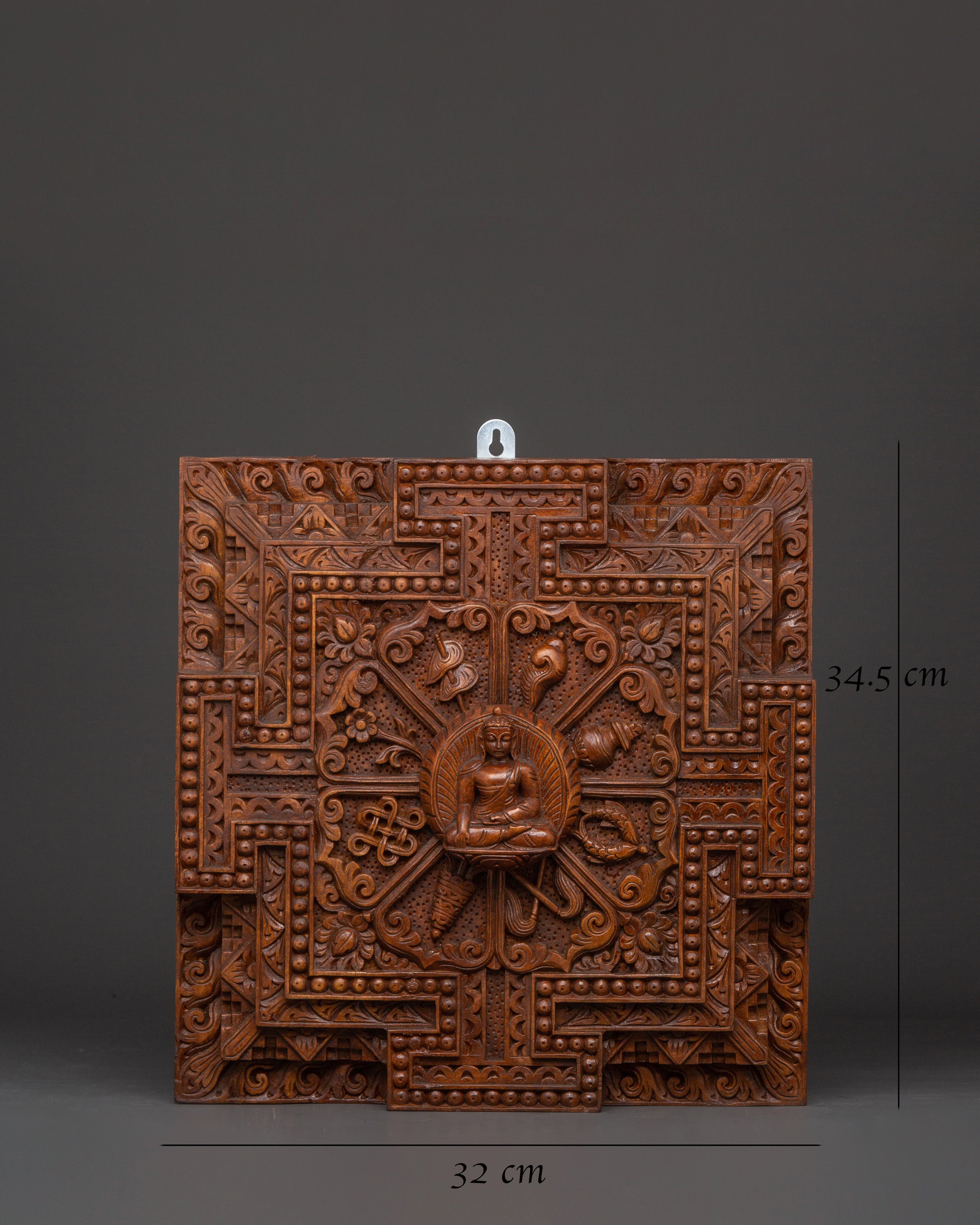 Shakyamuni Buddha Wall Hanging Decor | Hand-Carved Wooden Buddha Art