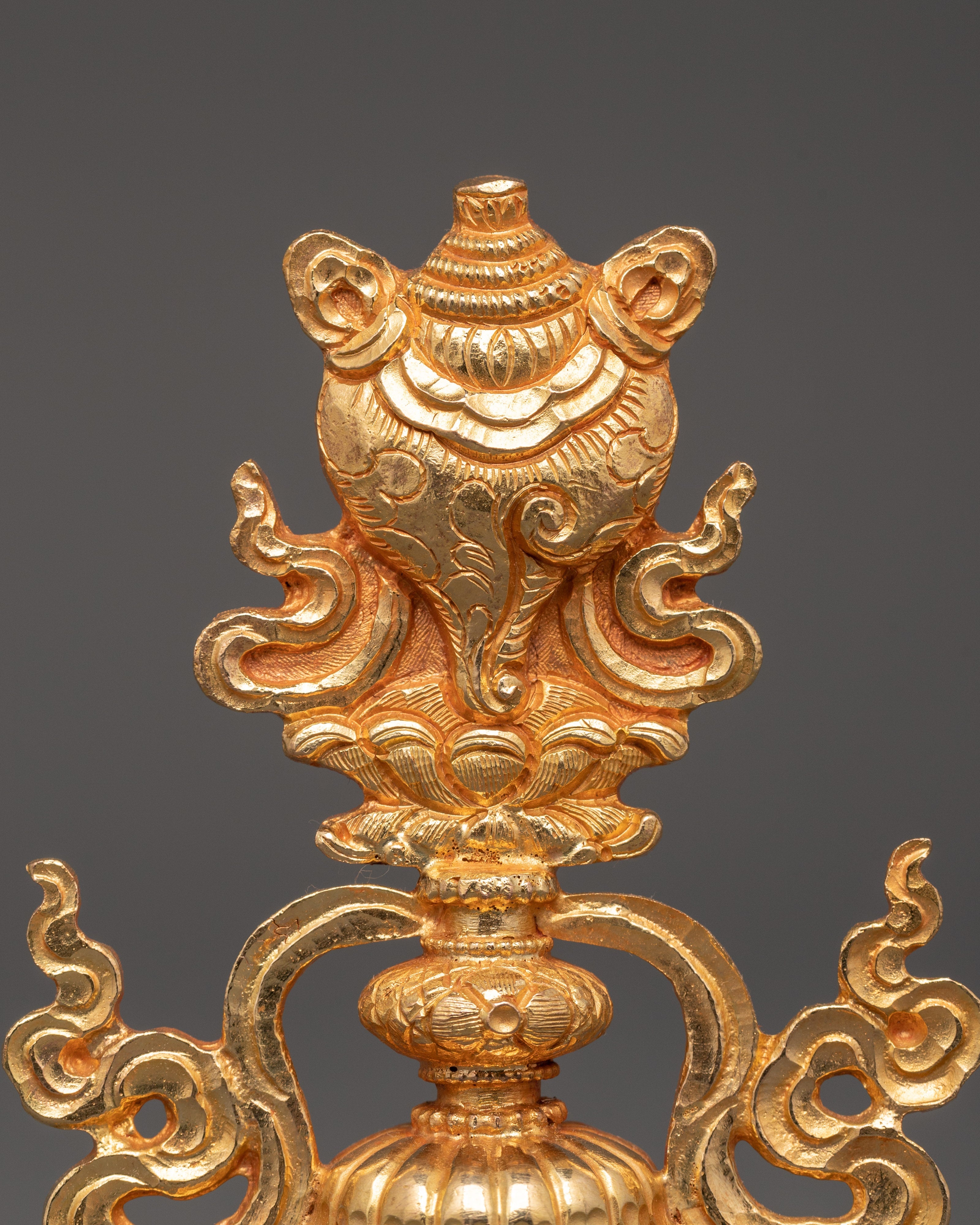 Gold-plated copper 8 Auspicious Symbols | Tibetan Buddhist Altar Decor