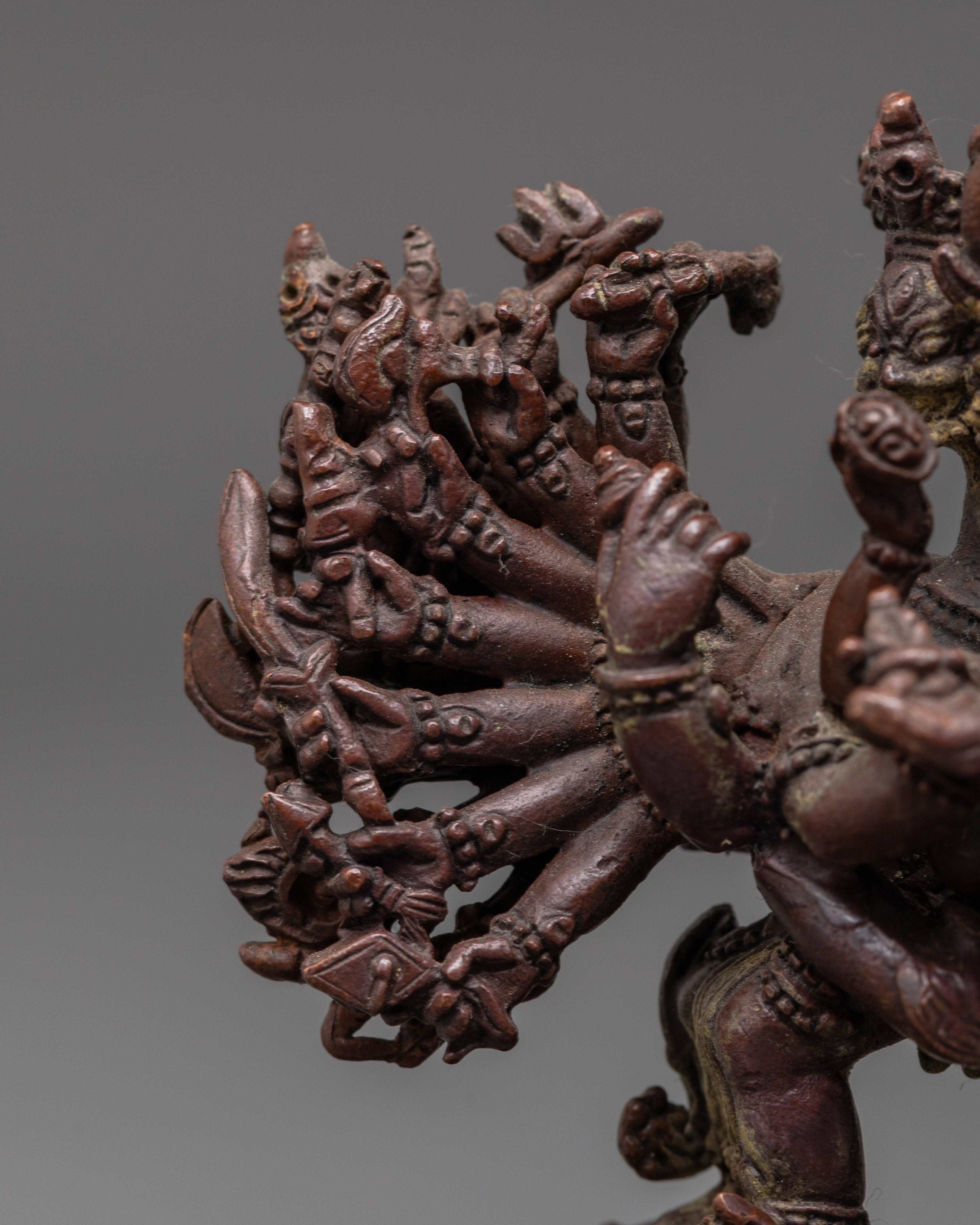 Oxidized Copper Yamantaka wth Consort Statue | Symbol of Fearlessness and Wisdom