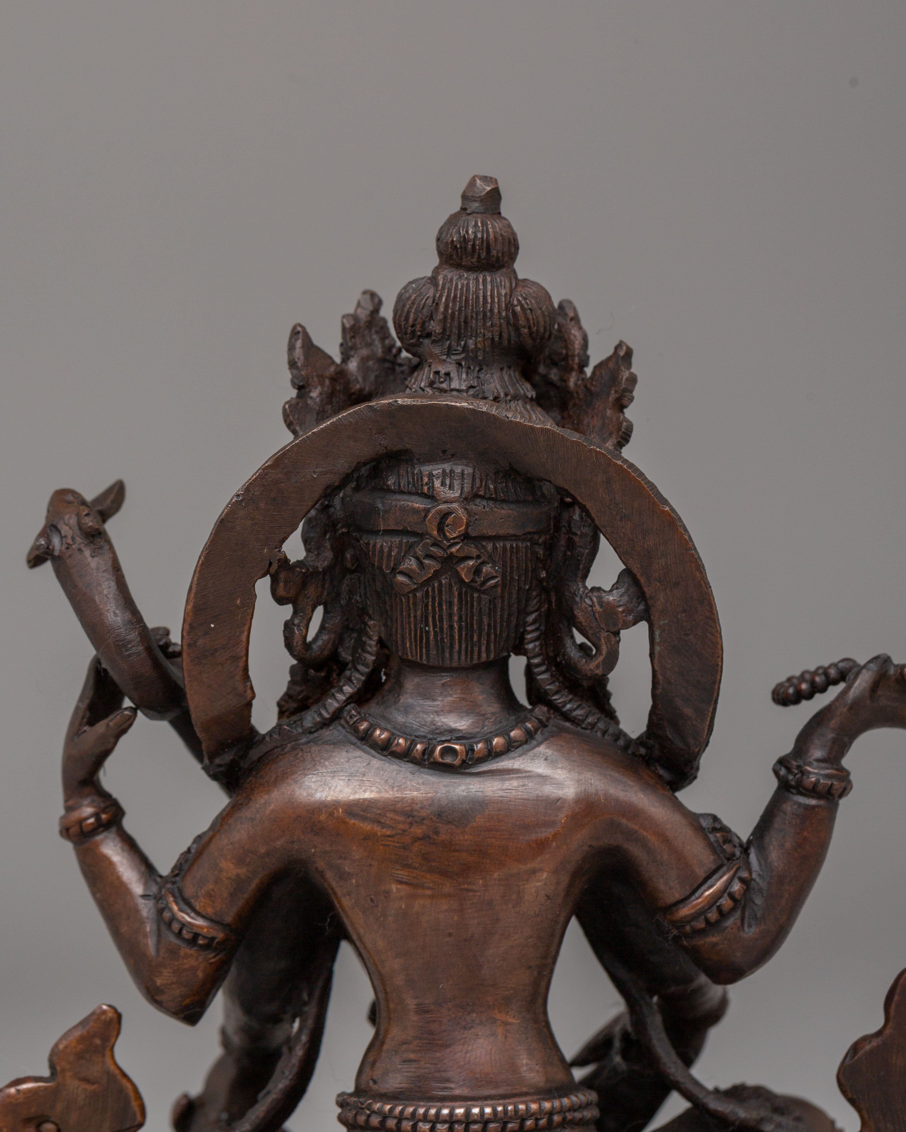 Traditional Saraswati Statue | Oxidized Copper Body