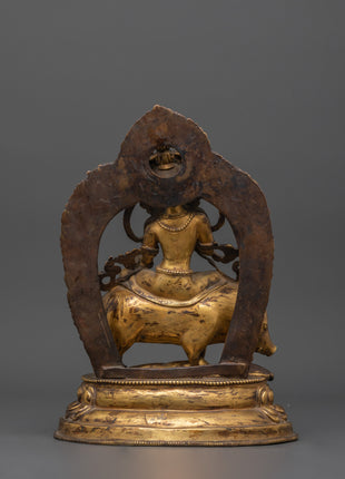 Antique Gold Marichi Statue | Gold-Plated Copper Deity