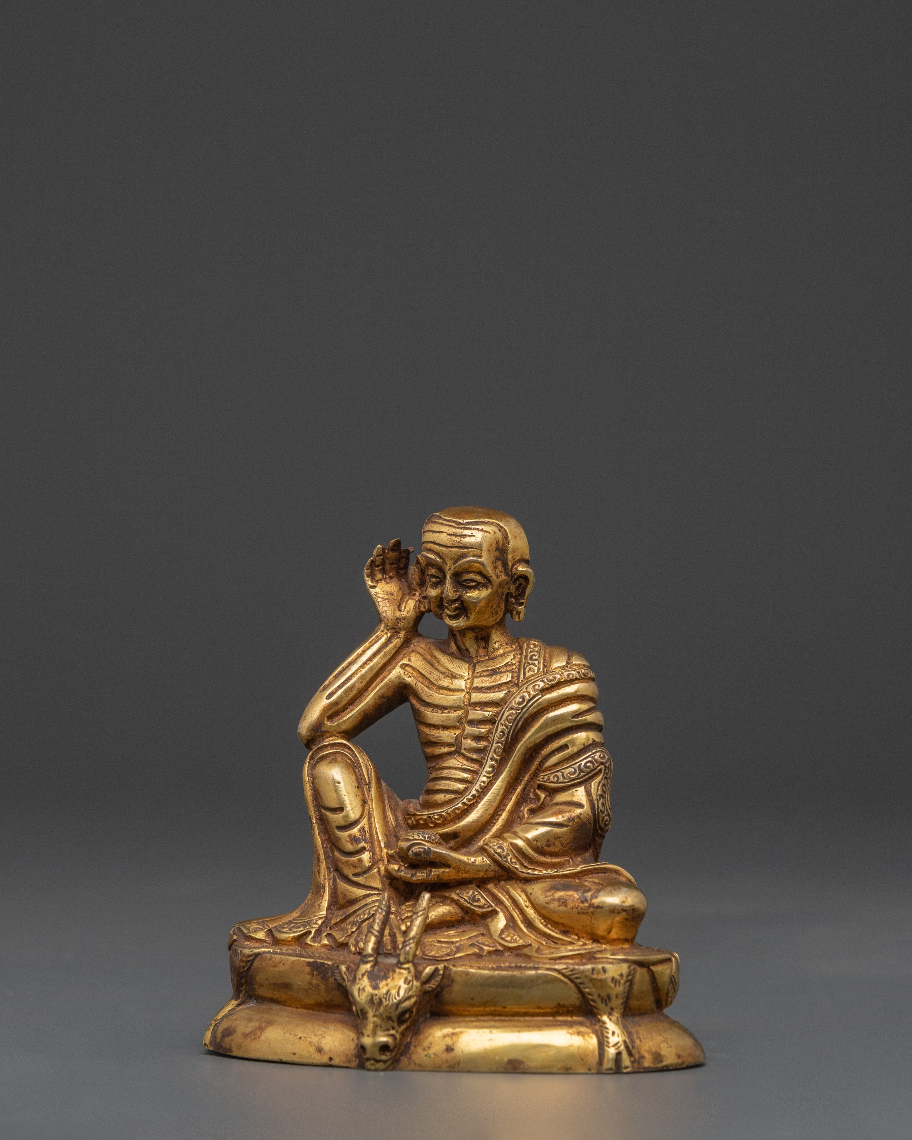 Milarepa Gold Plated Statue | Tibetan Buddhist Master