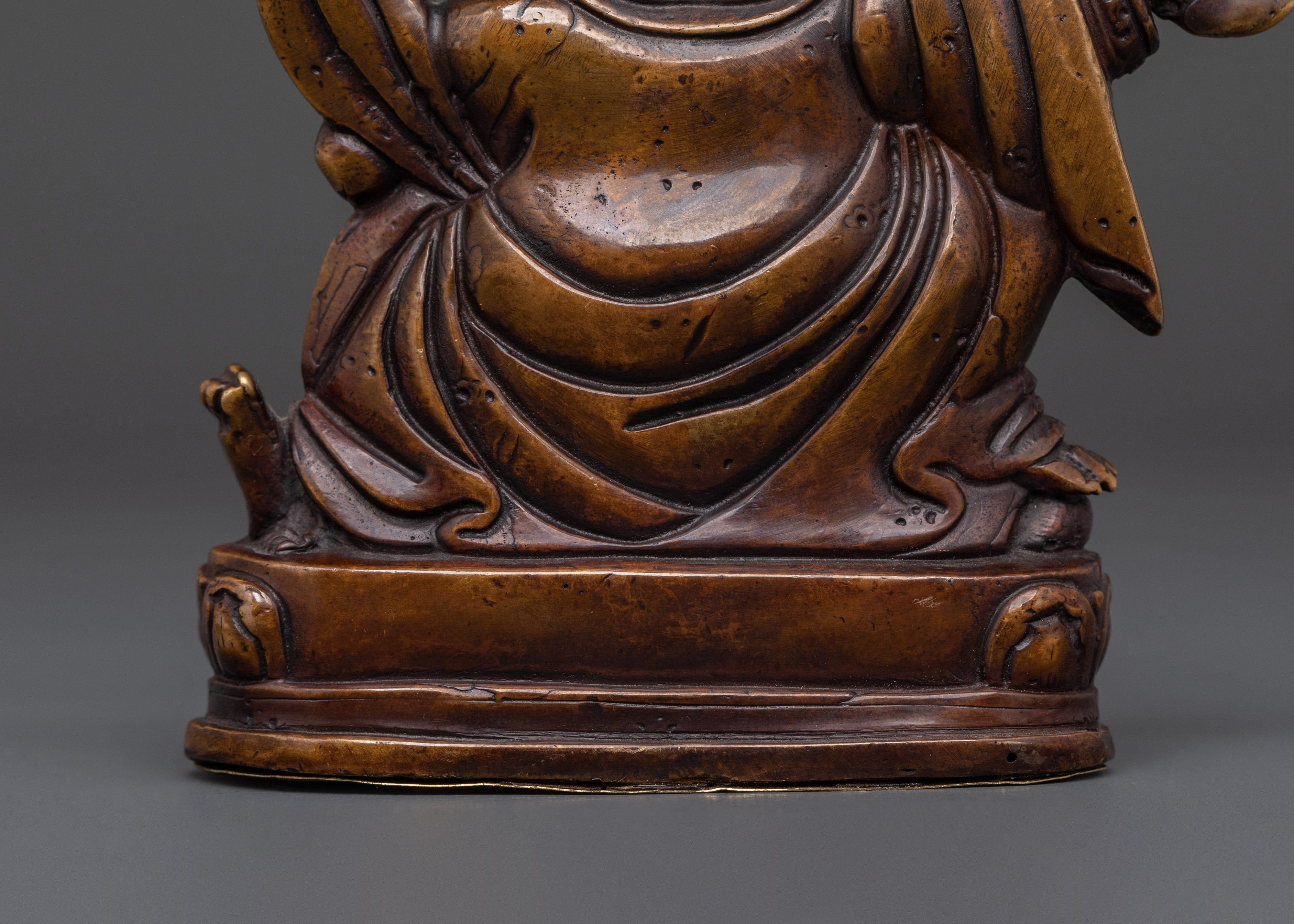 Handcrafted Mahakala Protector Statue | Copper Oxidized Tibetan Wrathful Deity Sculpture