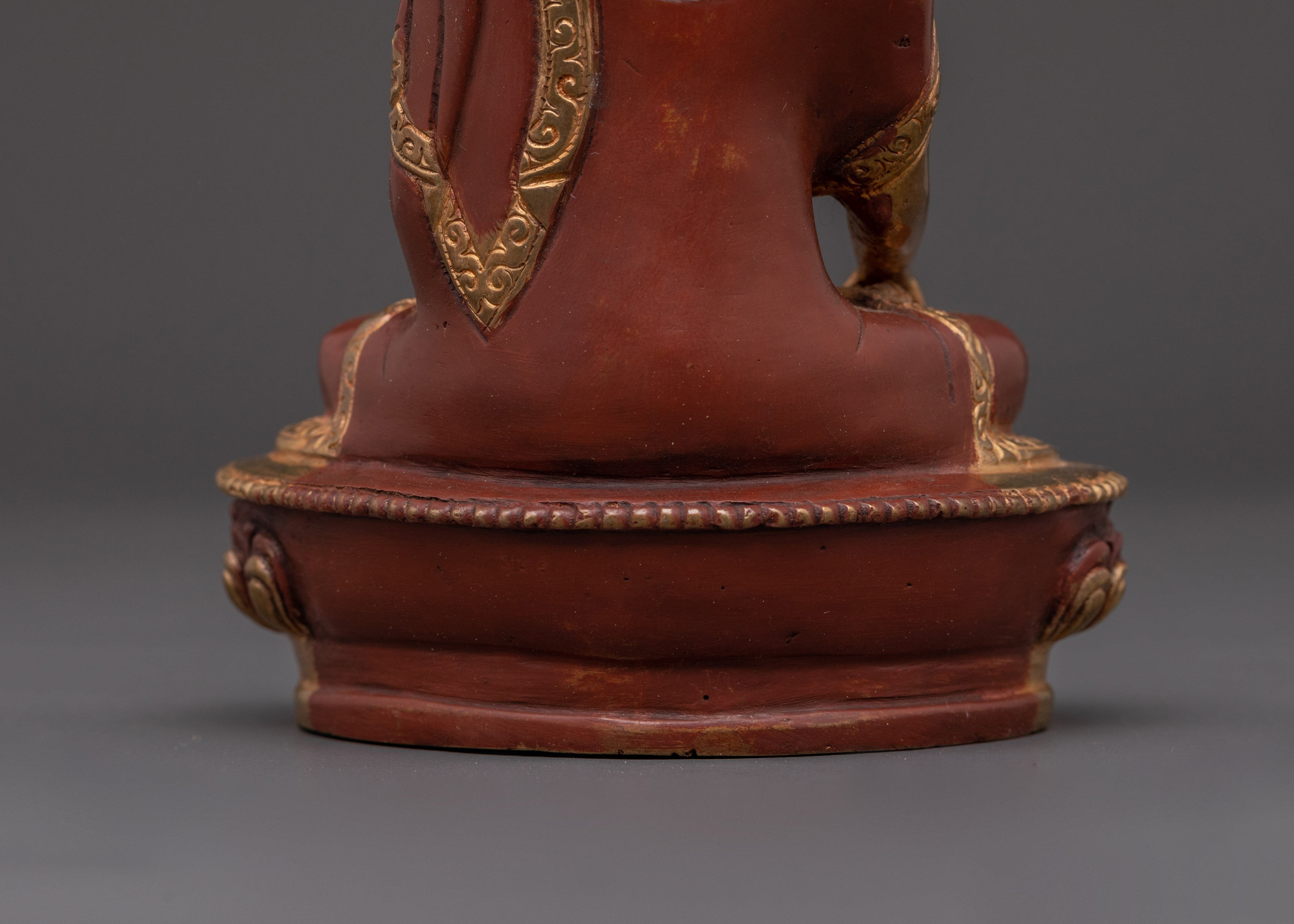Seated Shakyamuni Buddha Statue | Gold Plated Copper Sculpture