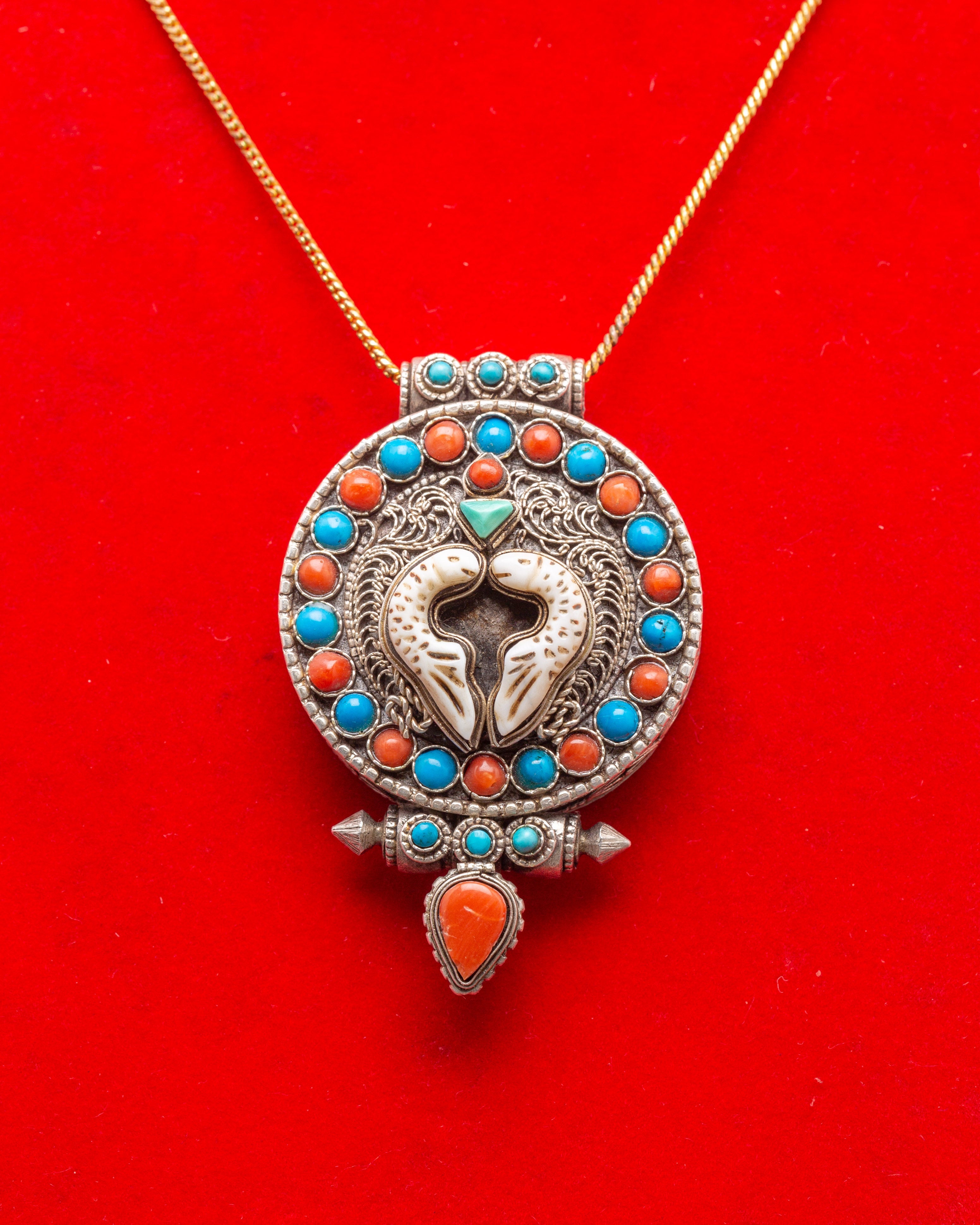 Sacred Buddhist Ghau Box Locket | Traditional Tibetan Amulet for Prosperity