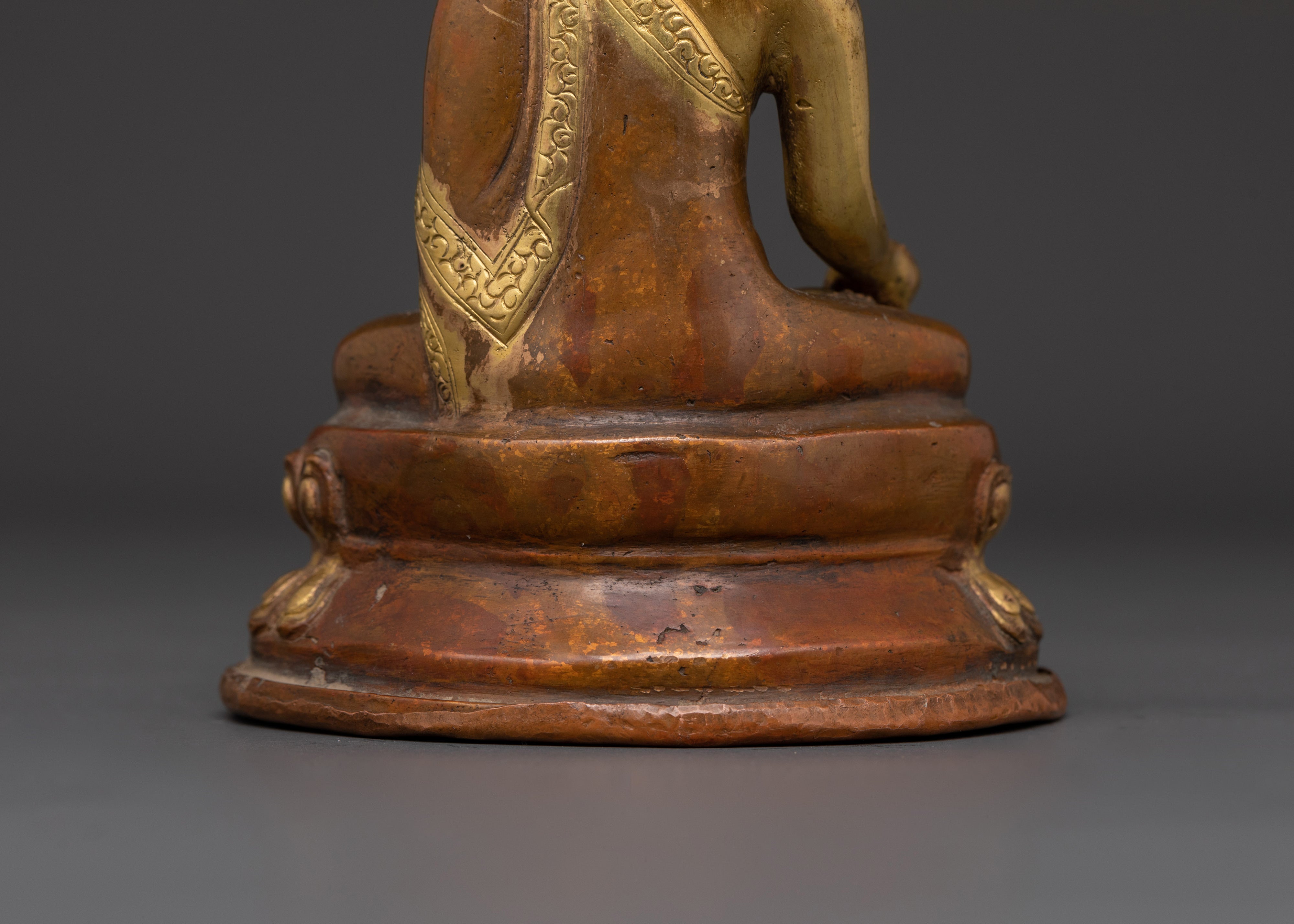 Ratnasambhara Buddha Sculpture | Oxidized Copper Prosperity Deity Figurine