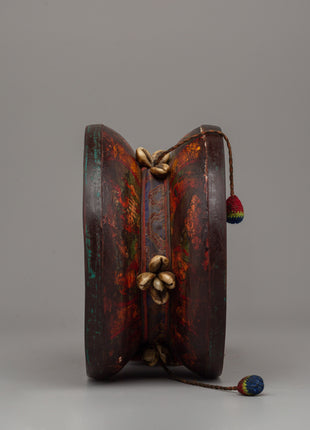 Hand-made Wooden DamaruWooden Damaru | Himalayan Spiritual Drum for Ceremonial Use