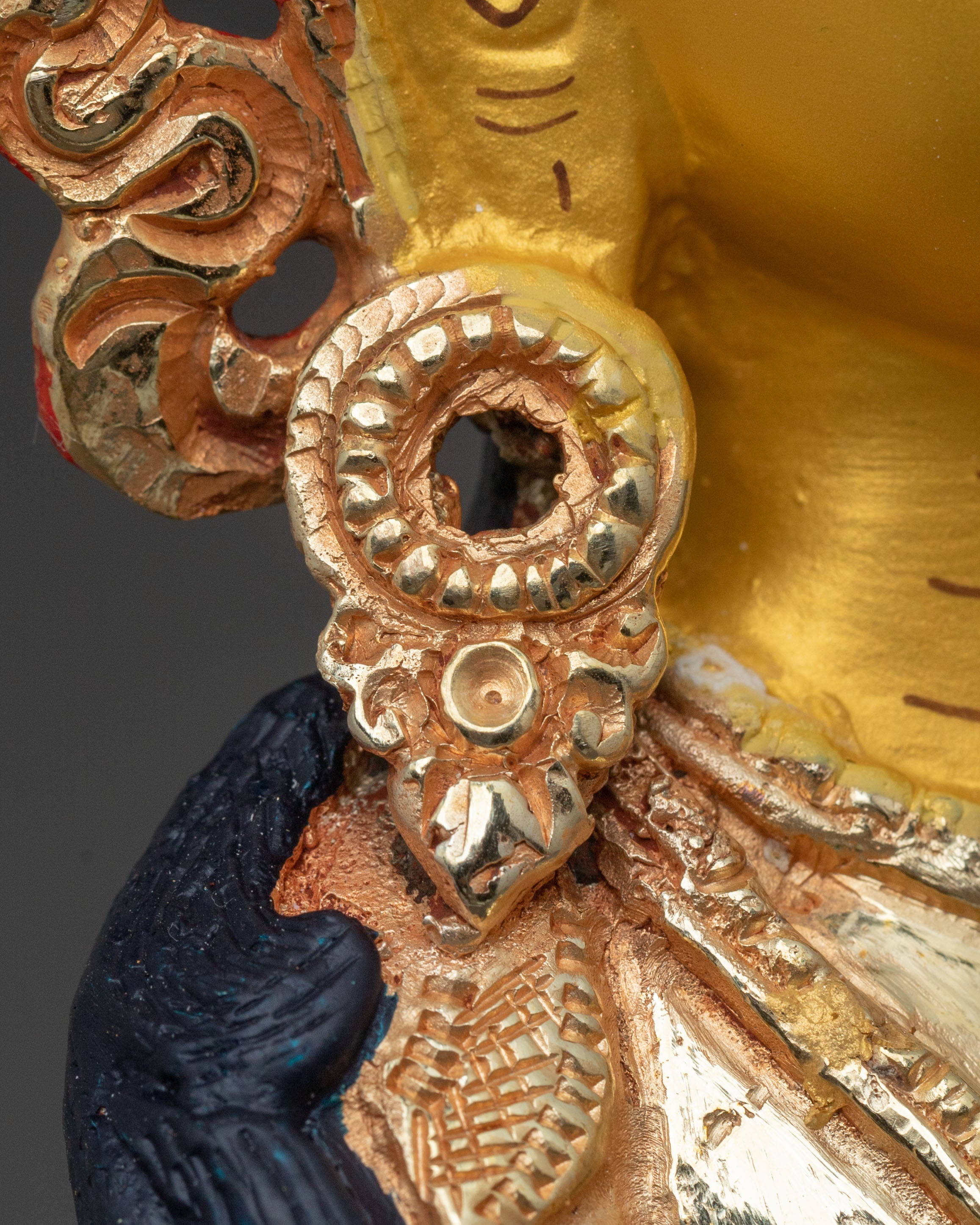 Hand-Carved Vajrasattva Copper Statue |  Buddhist Sacred Art