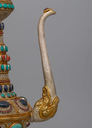 Handmade Decorative Tibetan Tea Pot Decor | Perfect for Spiritual & Cultural Decor