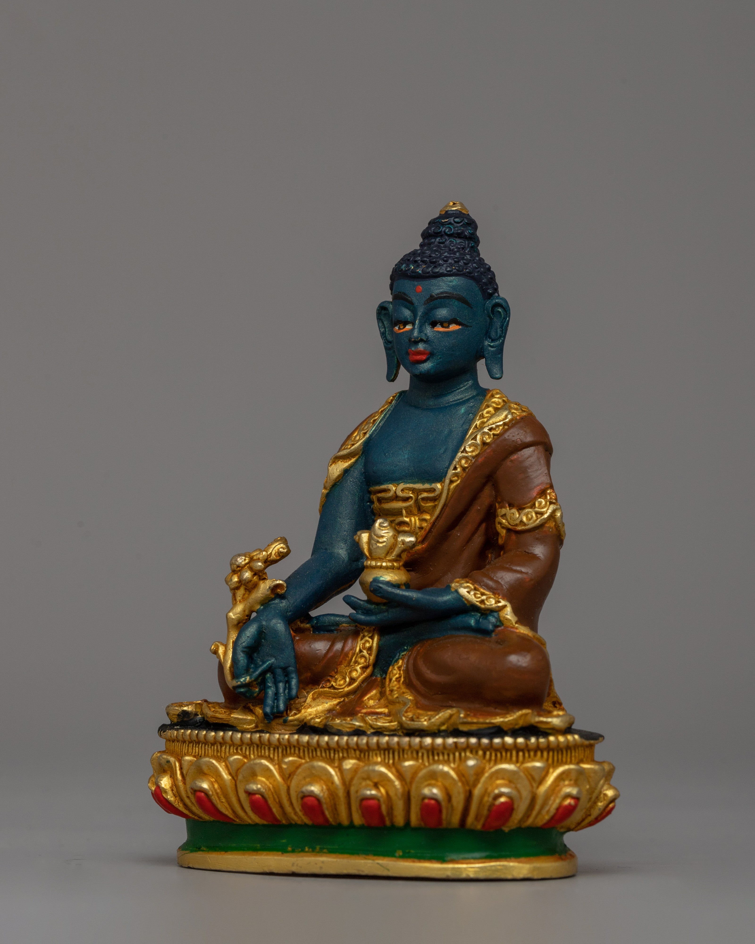 Tibetan Buddhist Bhaishajya Guru Statue | Healing & Prosperity Altar Decor