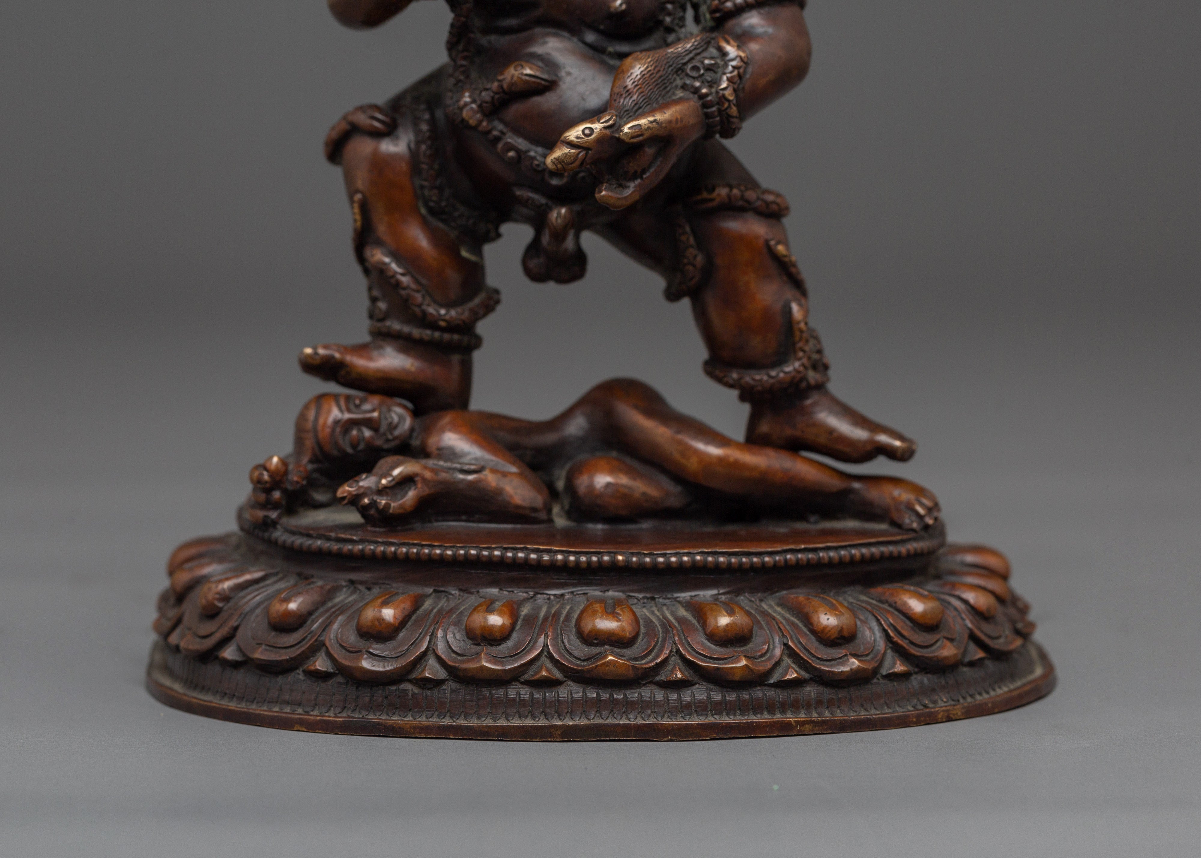 Oxidized Copper Black Dzambhala Statue | Guardian of Wealth