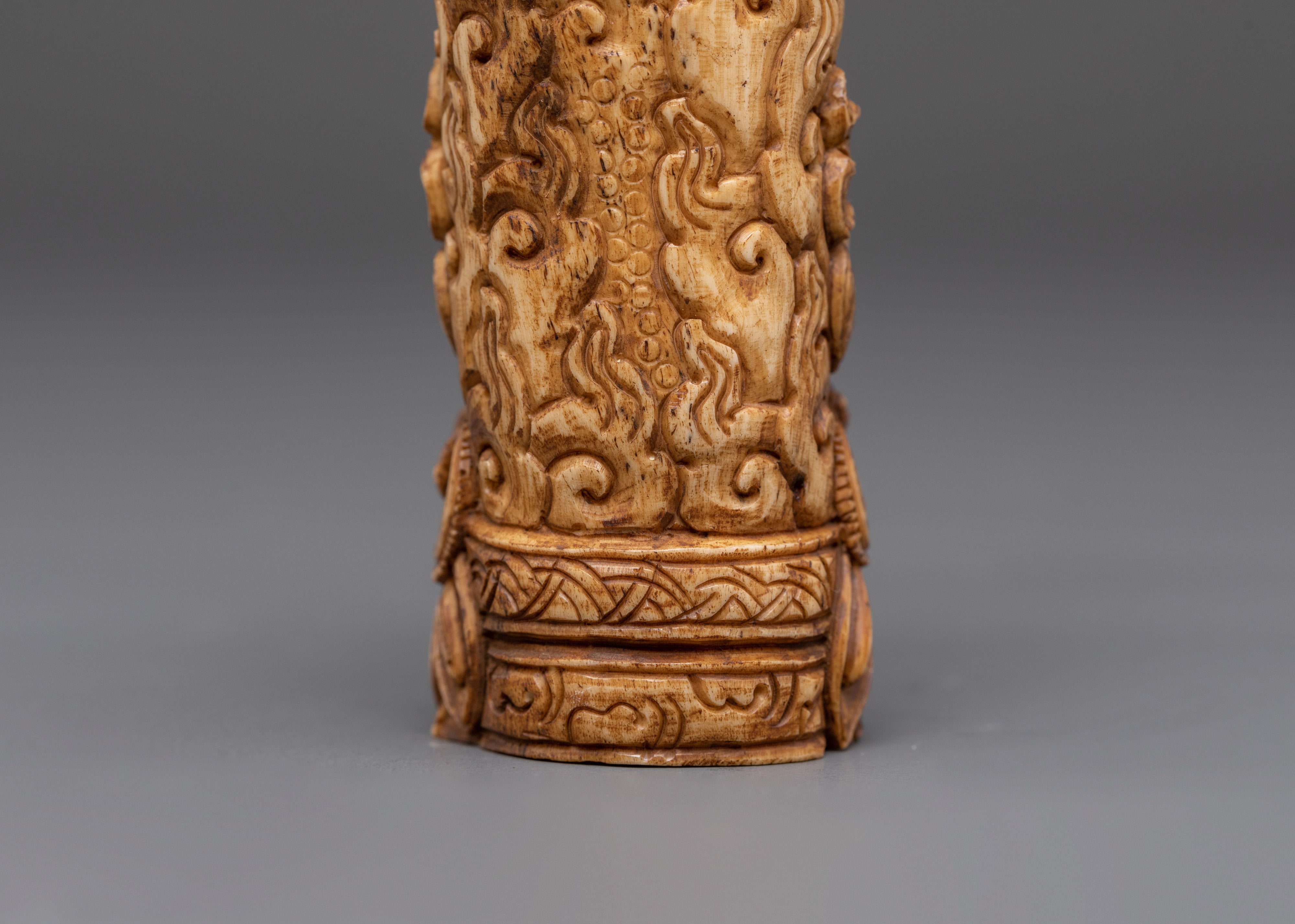 Hand Carved Buddhist Mahakala Bone | Protector of Dharma