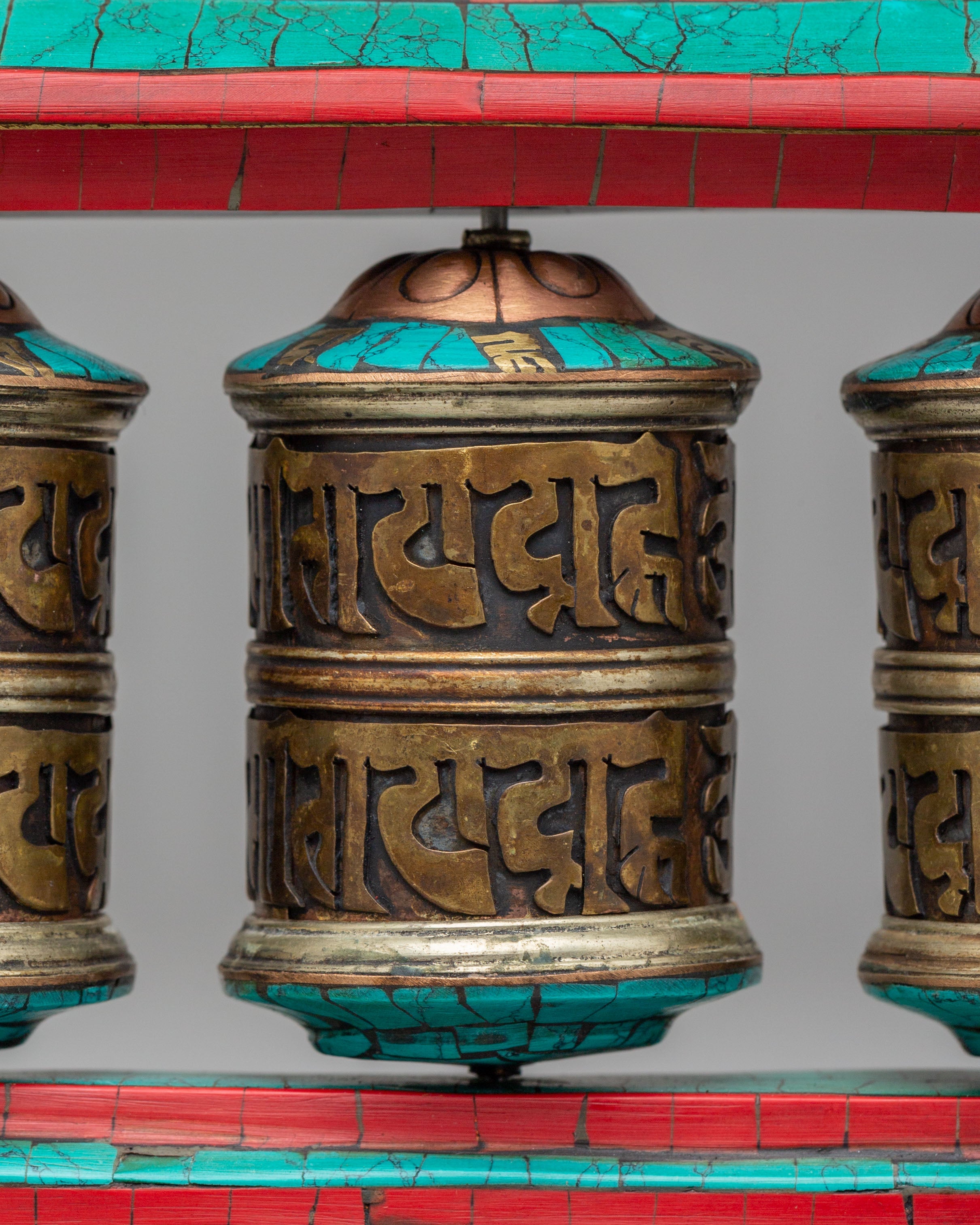 Brass Prayer Wheel for Buddhist Rituals | Tibetan Buddhist Decor