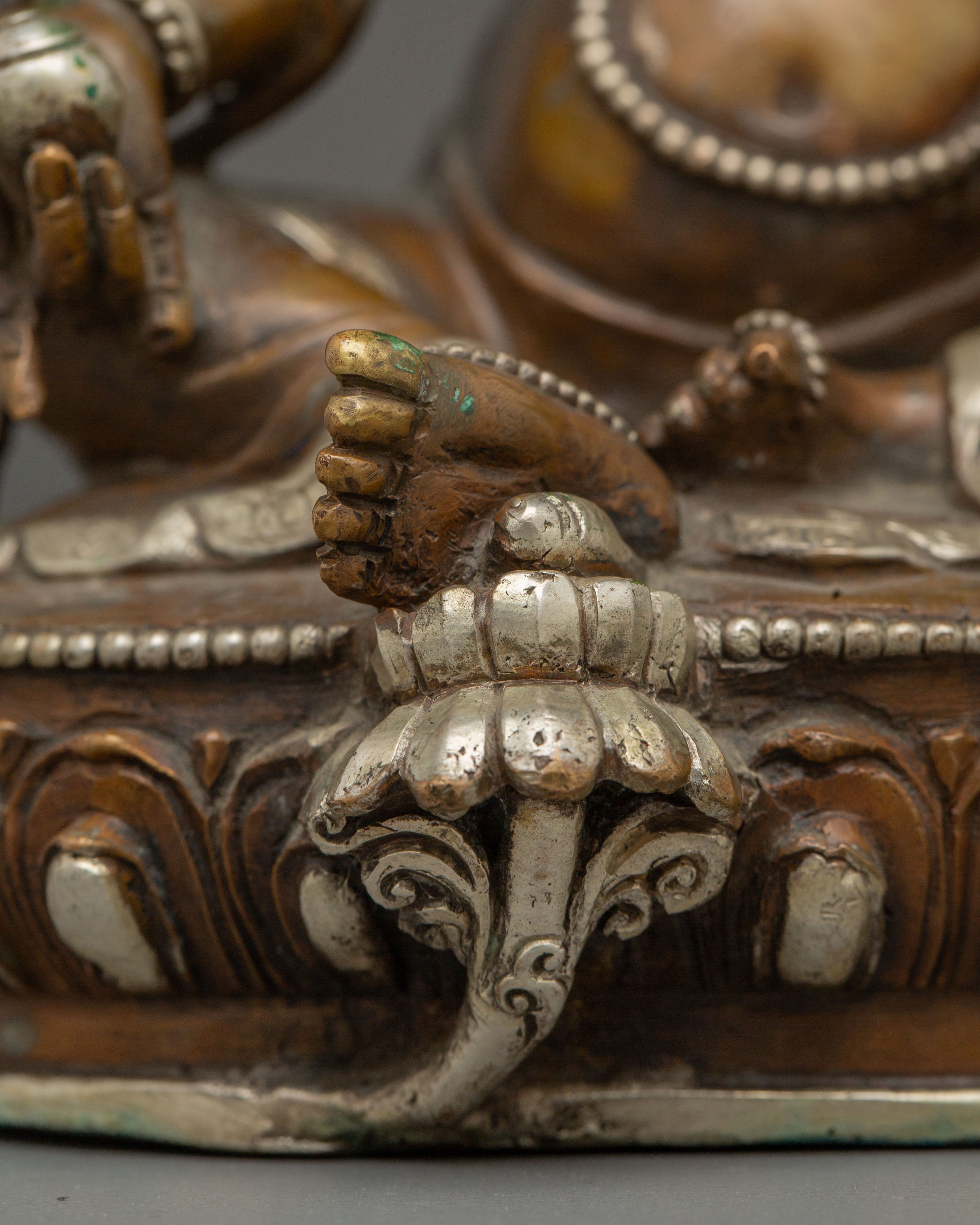 Handmade Copper Statue of Dzambhala | Buddhist Abundance Icon