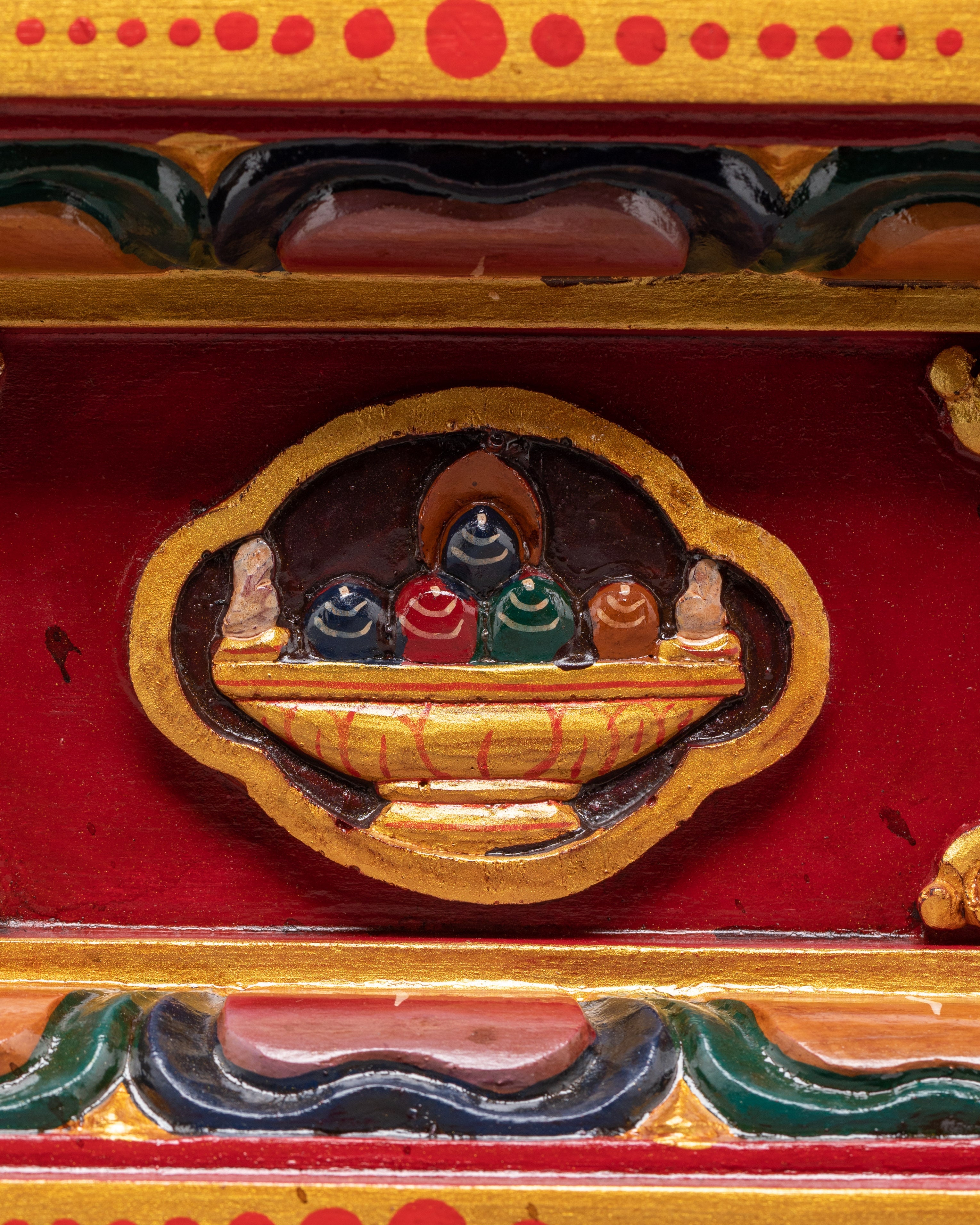 Tibetan Stupa Stand | Handcrafted Wooden Altar Base