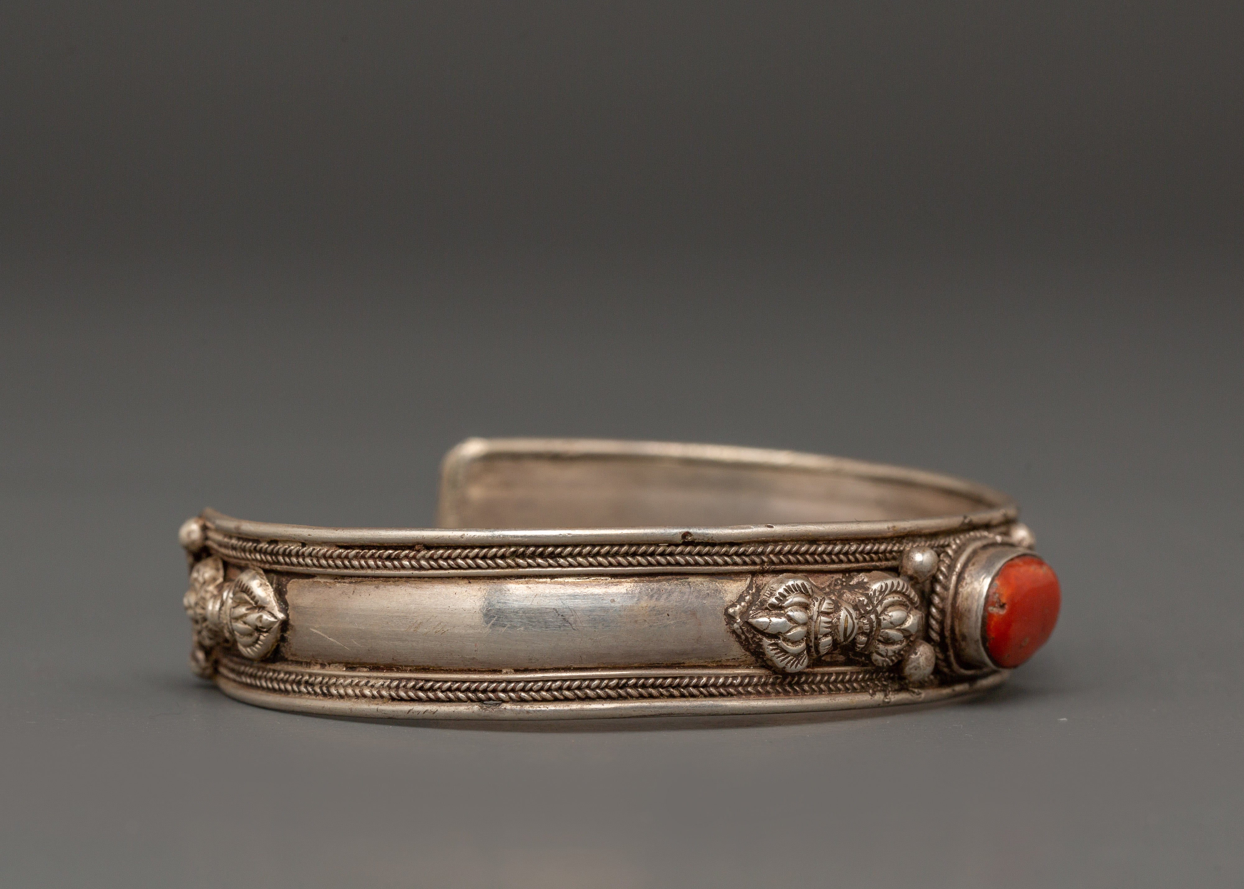 Spiritual Bracelet with Red Turquoise | Himalayan jewelry perfect for meditation