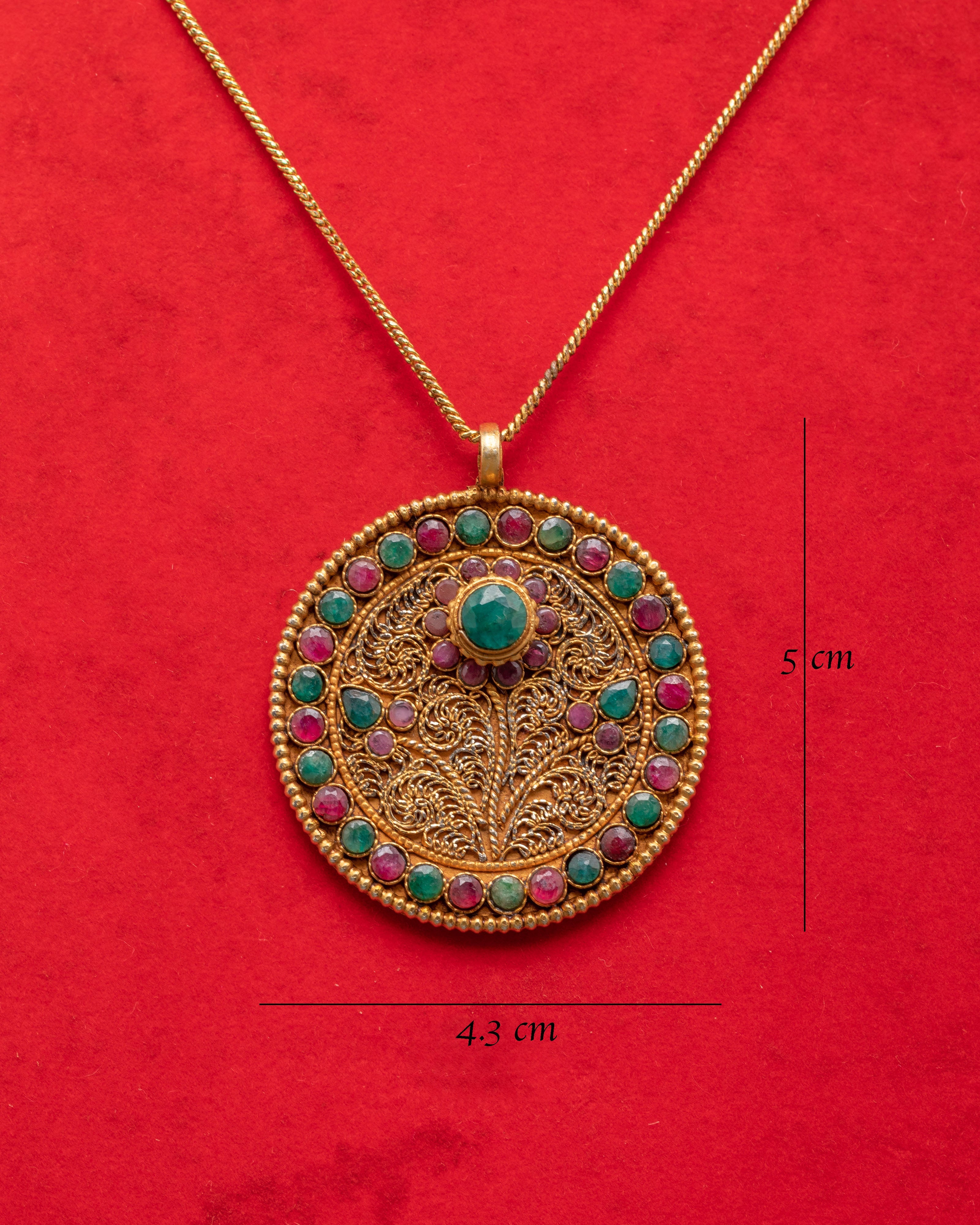 Unique Handcrafted Gemstone Locket | Gold Plated Silver Jewelry