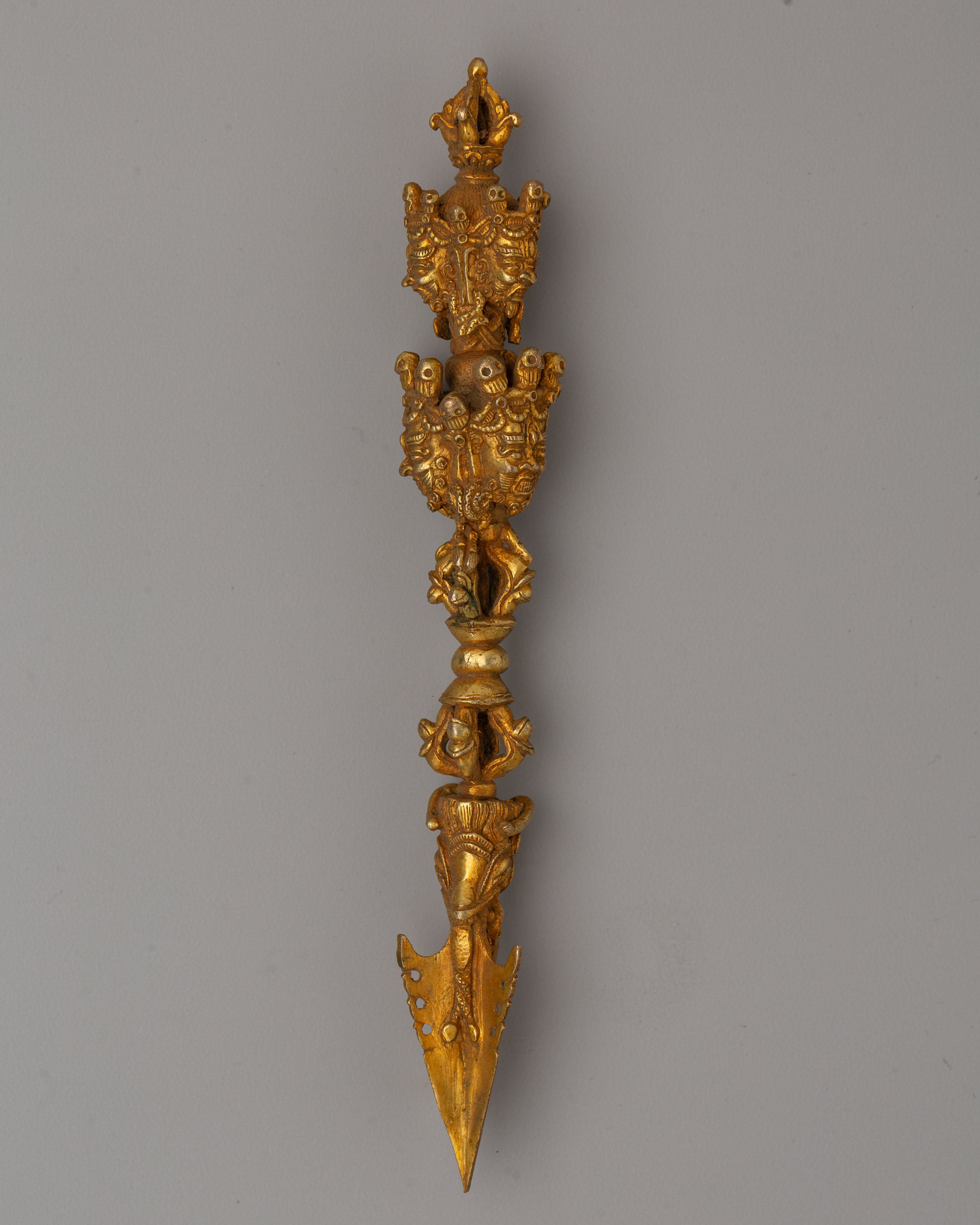 Tibetan Sacred Phurba Dagger |Copper Vajrakila for Ritual Practices