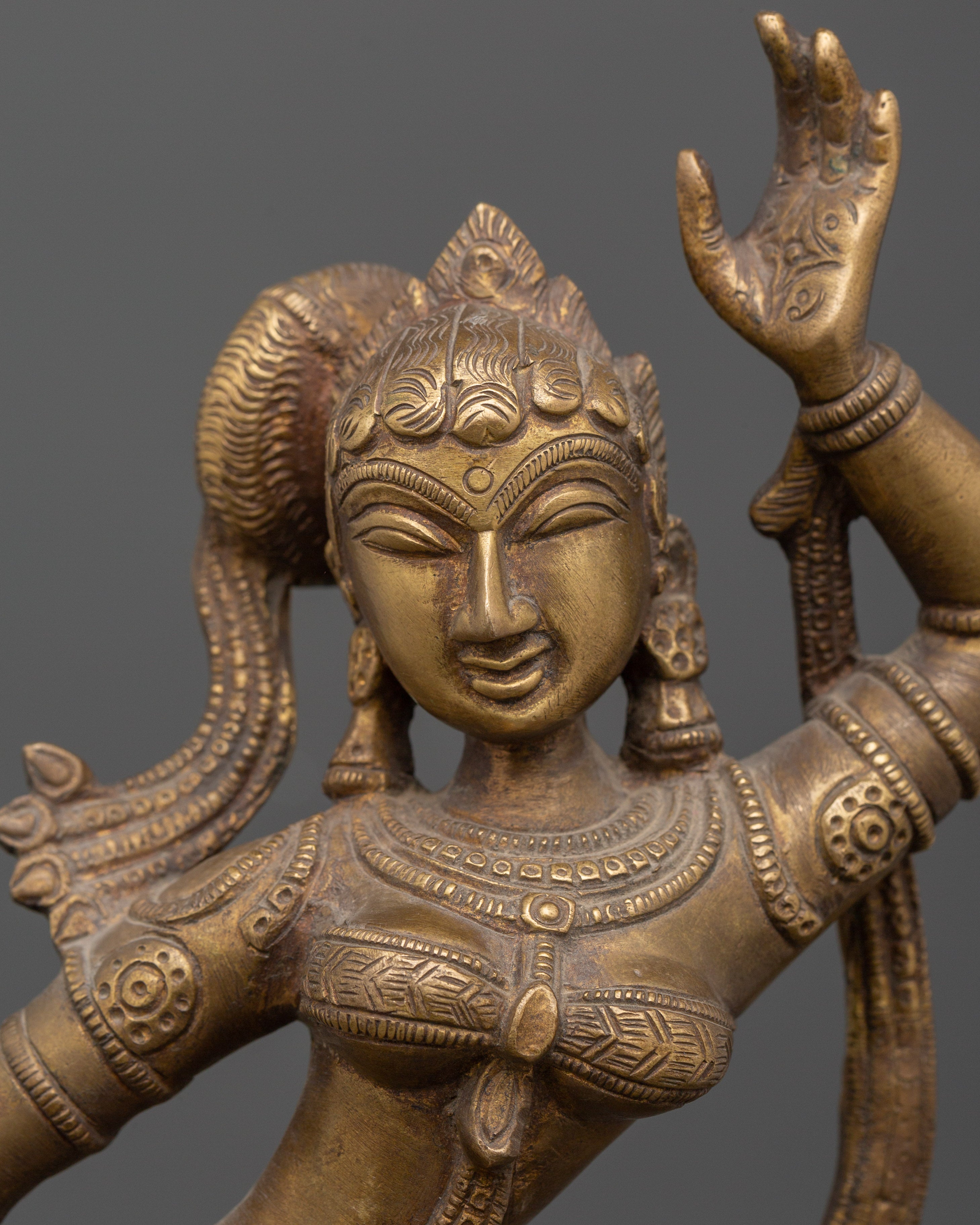 Dancing Tara Statue in Antique Finish | Buddhist Compassion Goddess Sculpture