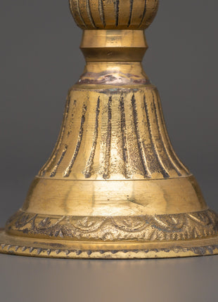 Nepali Traditional Brass Oil Lamp | Pooja Lamp for Home Altar and Decor