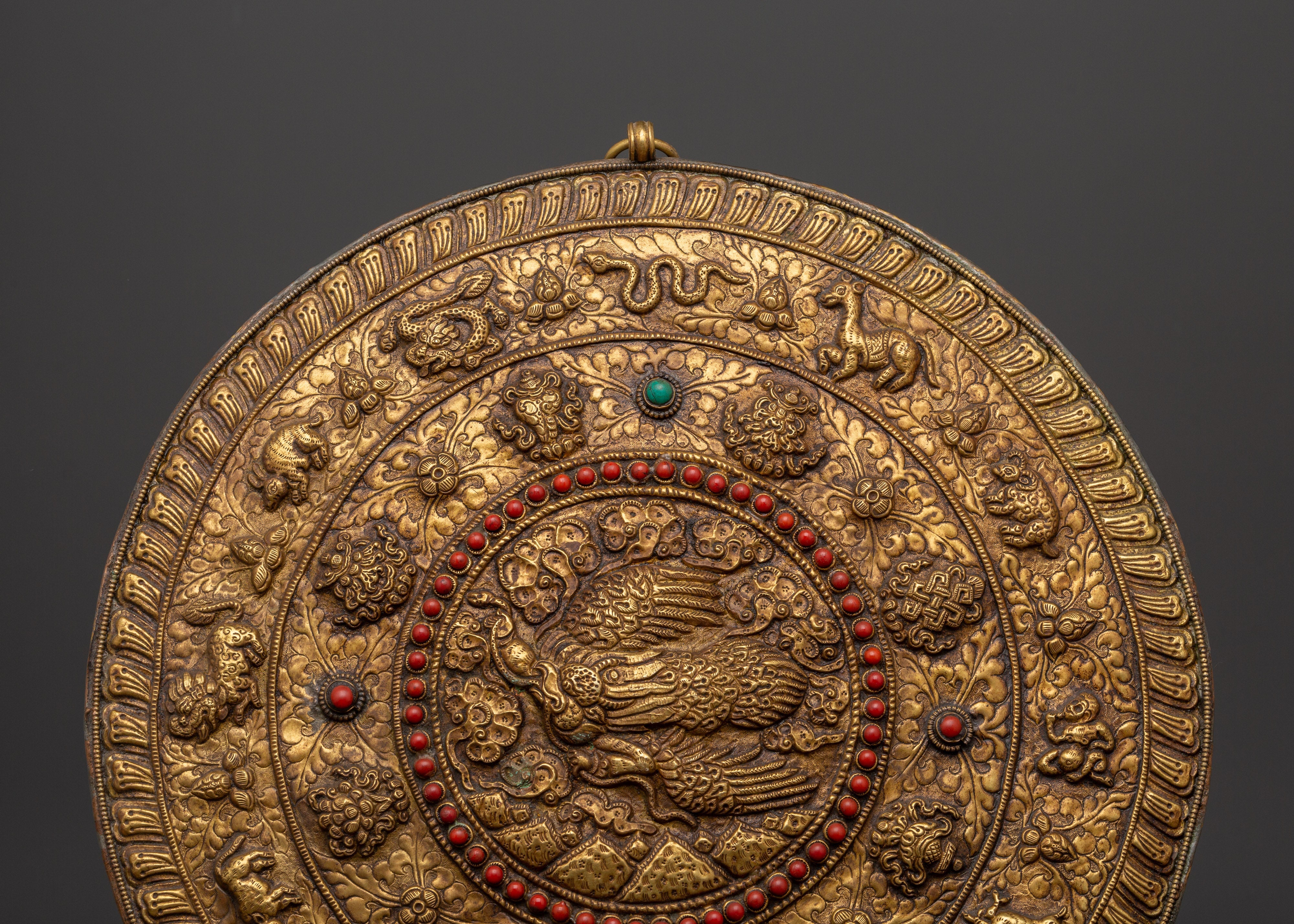 Brass Tibetan Religious Wall Hanging | Perfect for Spiritual Decor