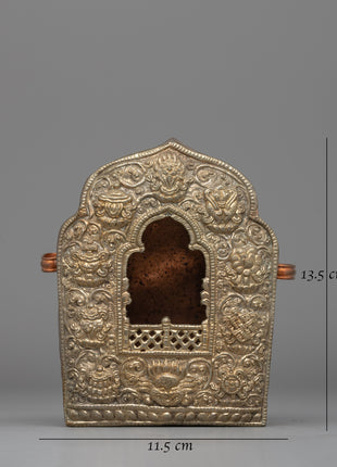 Silver-Plated Buddhist Ghau Box | A Sacred Tibetan prayer box