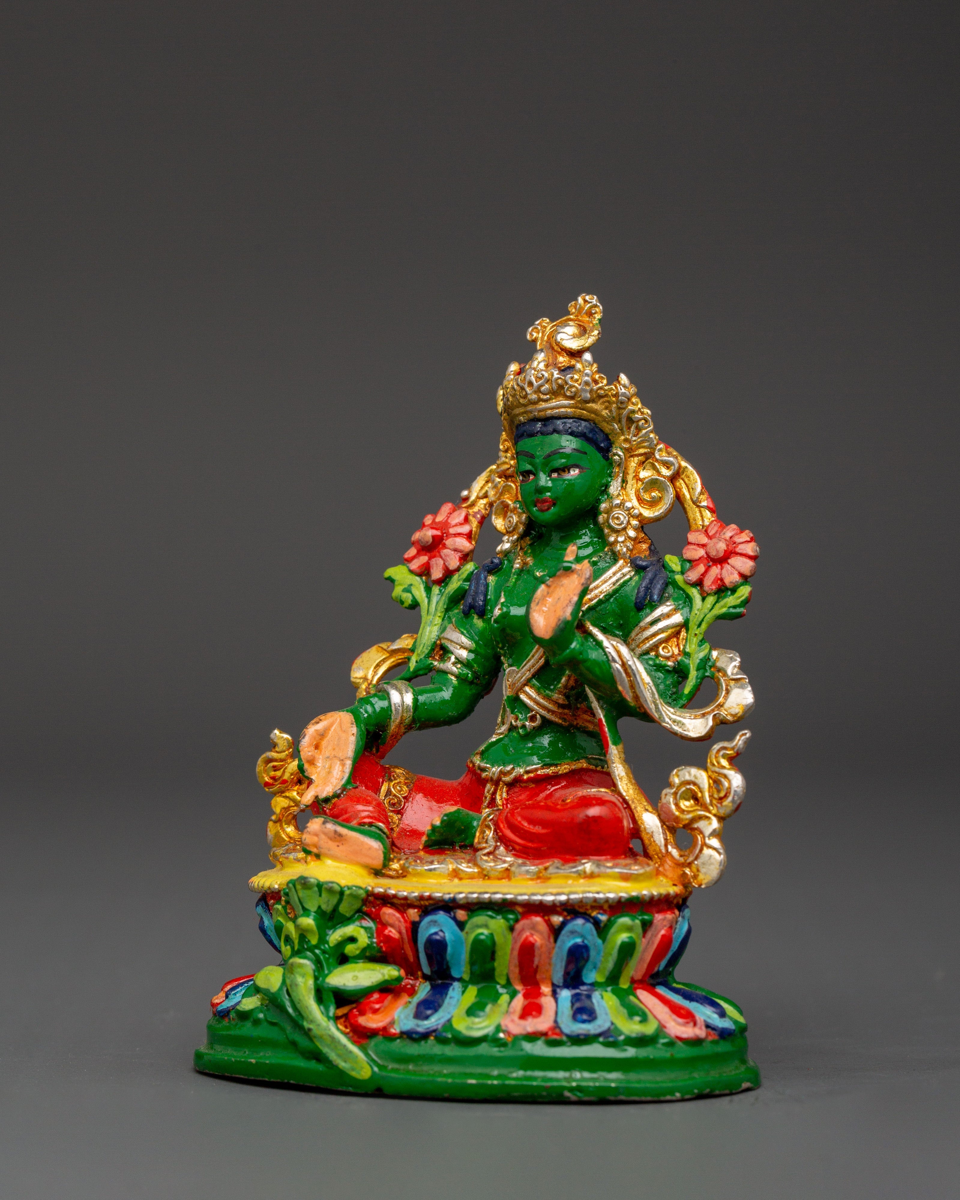 Copper Green Tara Sculpture | Altar Home Decor