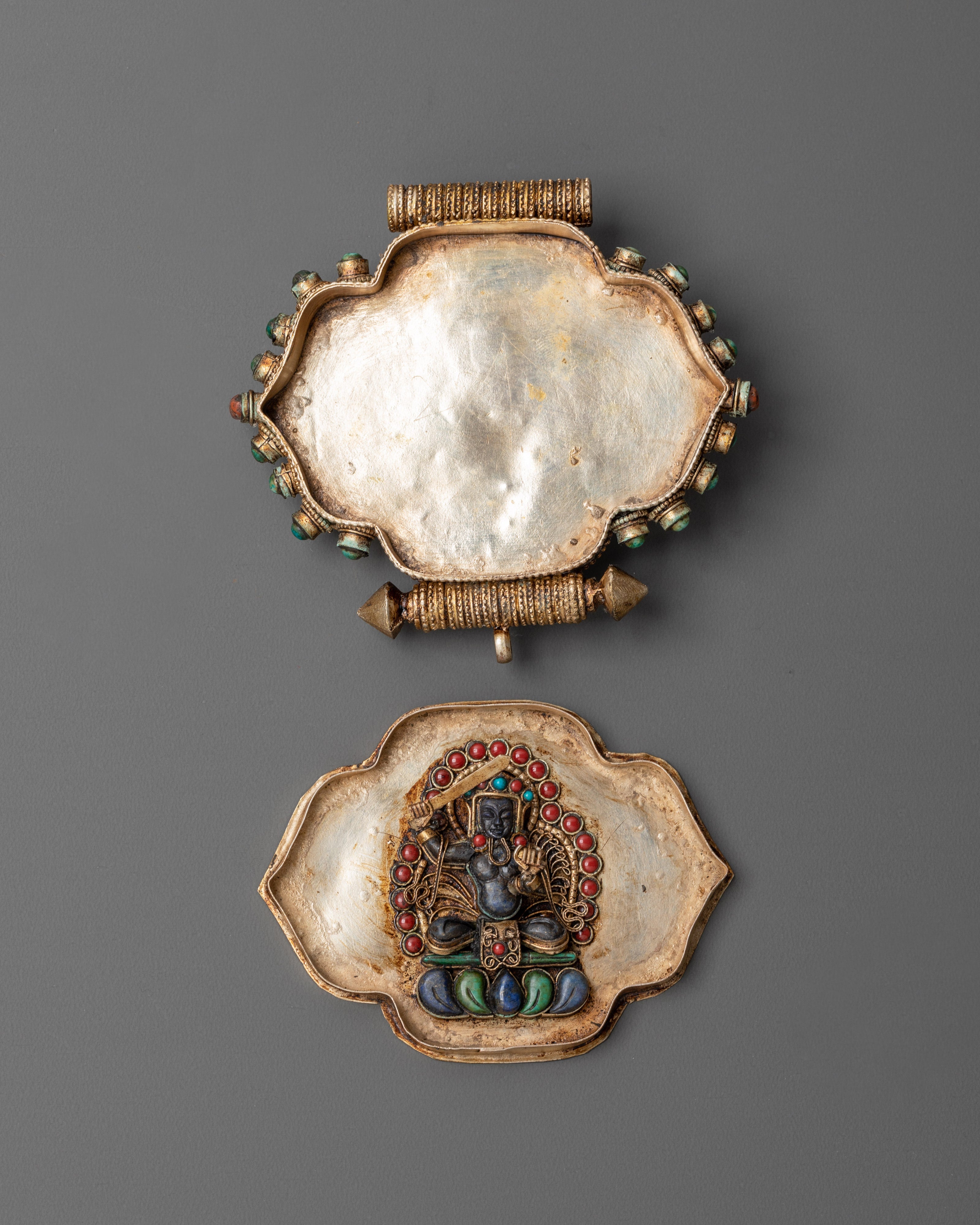 Handmade Tibetan Ghau Box Locket | Buddhist Prayer Amulet
