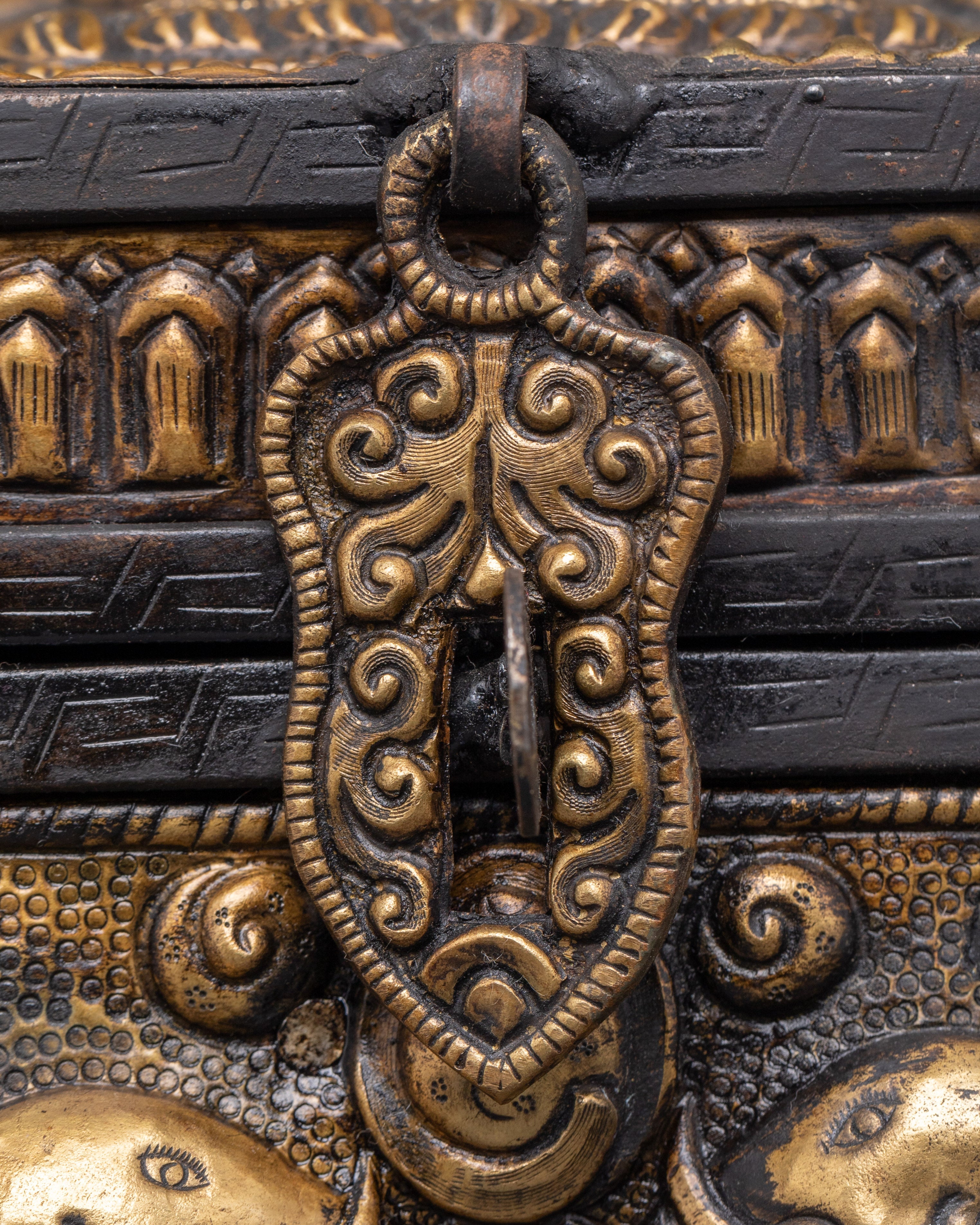 Treasure Chest Decor |  Chest with Elephant Carvings
