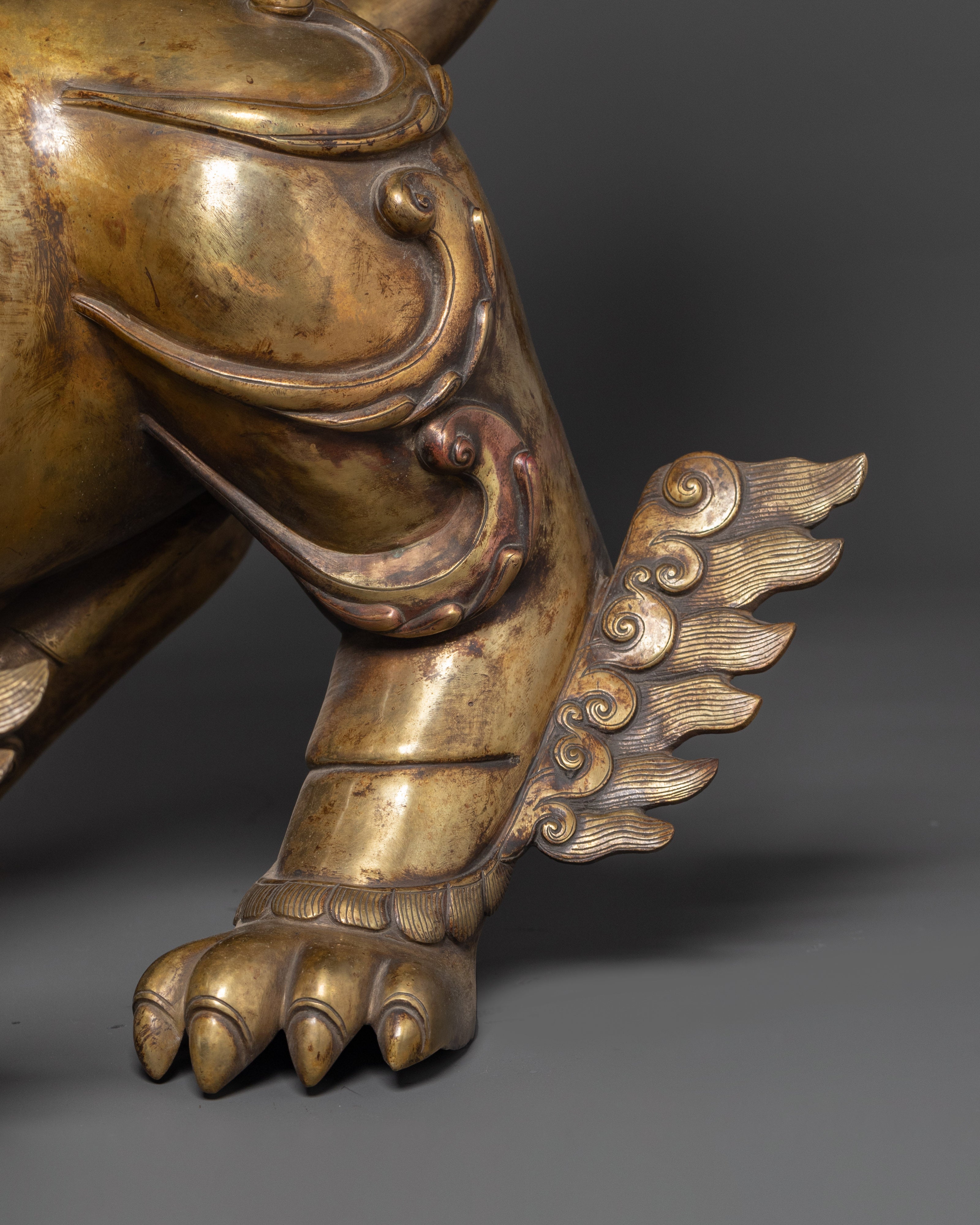 Sacred Mythical Lion Statue Set | Guardian Protectors of Strength and Prosperity