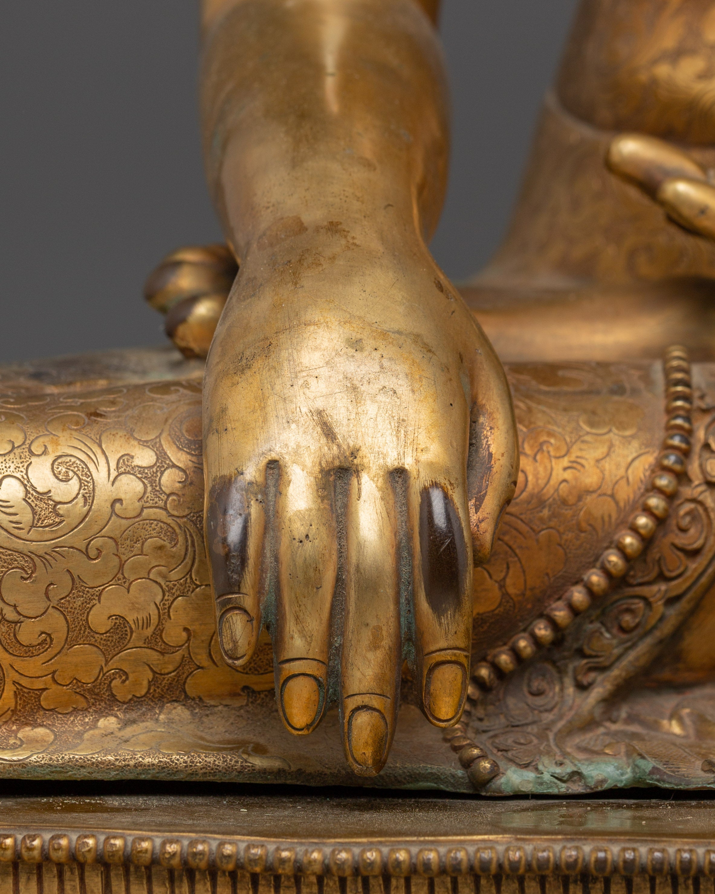 Copper Gold Plated Shakyamuni Buddha | Statue for Meditation, Spiritual Growth