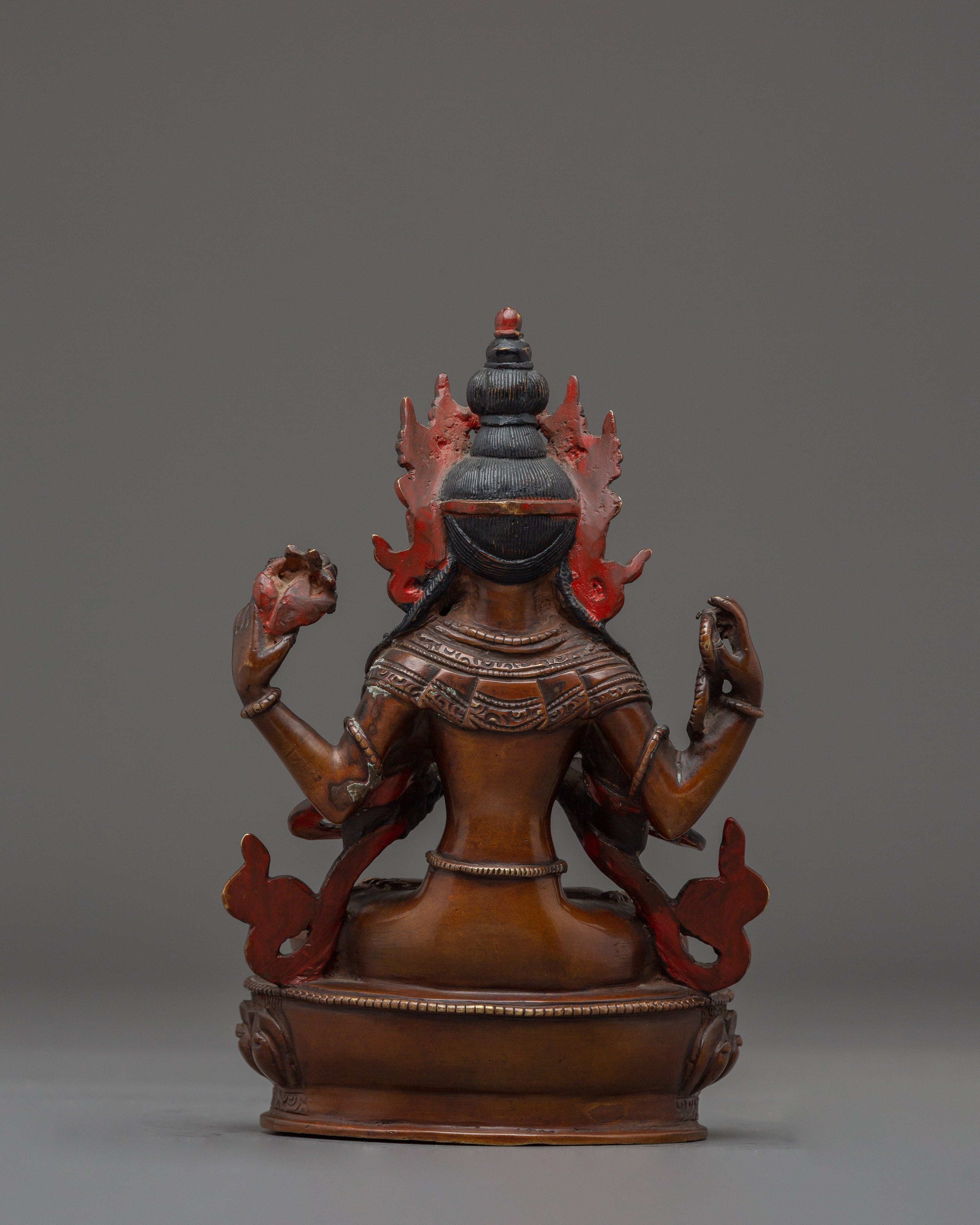 Himalayan Four Armed Chenrezig Statue | Avalokiteshvara Buddha of Compassion