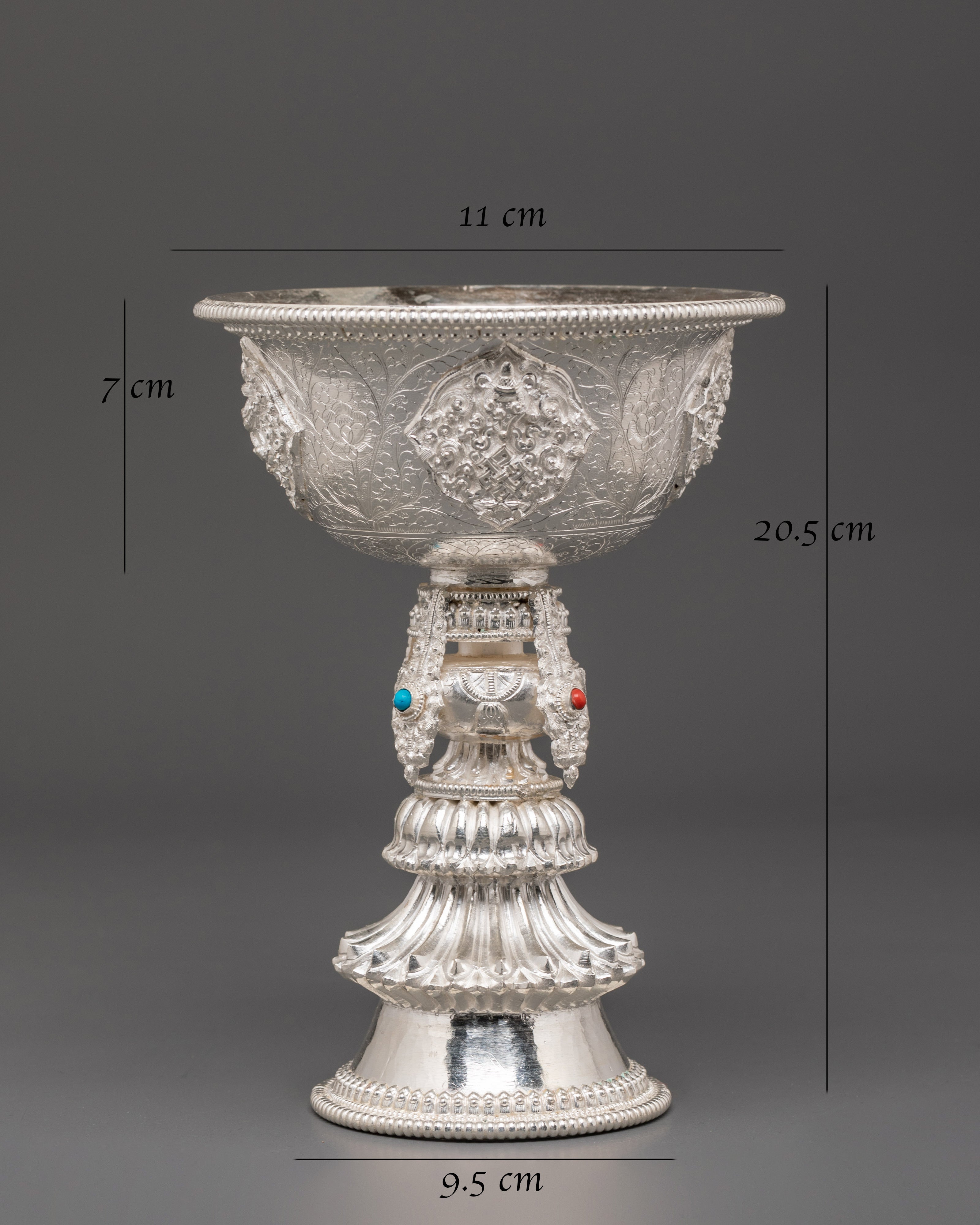 Silver Ritual Butter Lamp | Lamp for Offerings