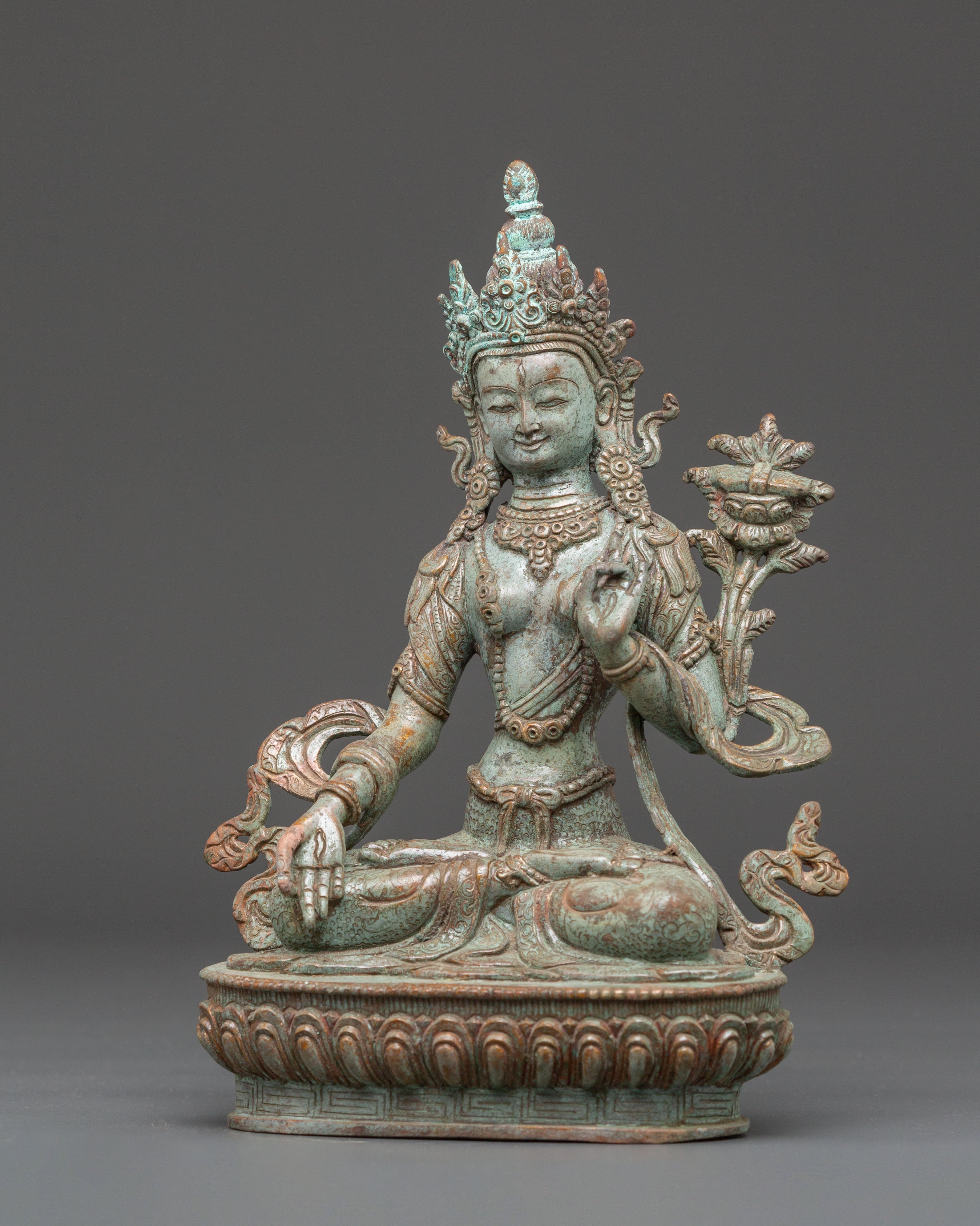 Sacred Statue of Healing Goddess White Tara | Tibetan Buddhist Sculpture