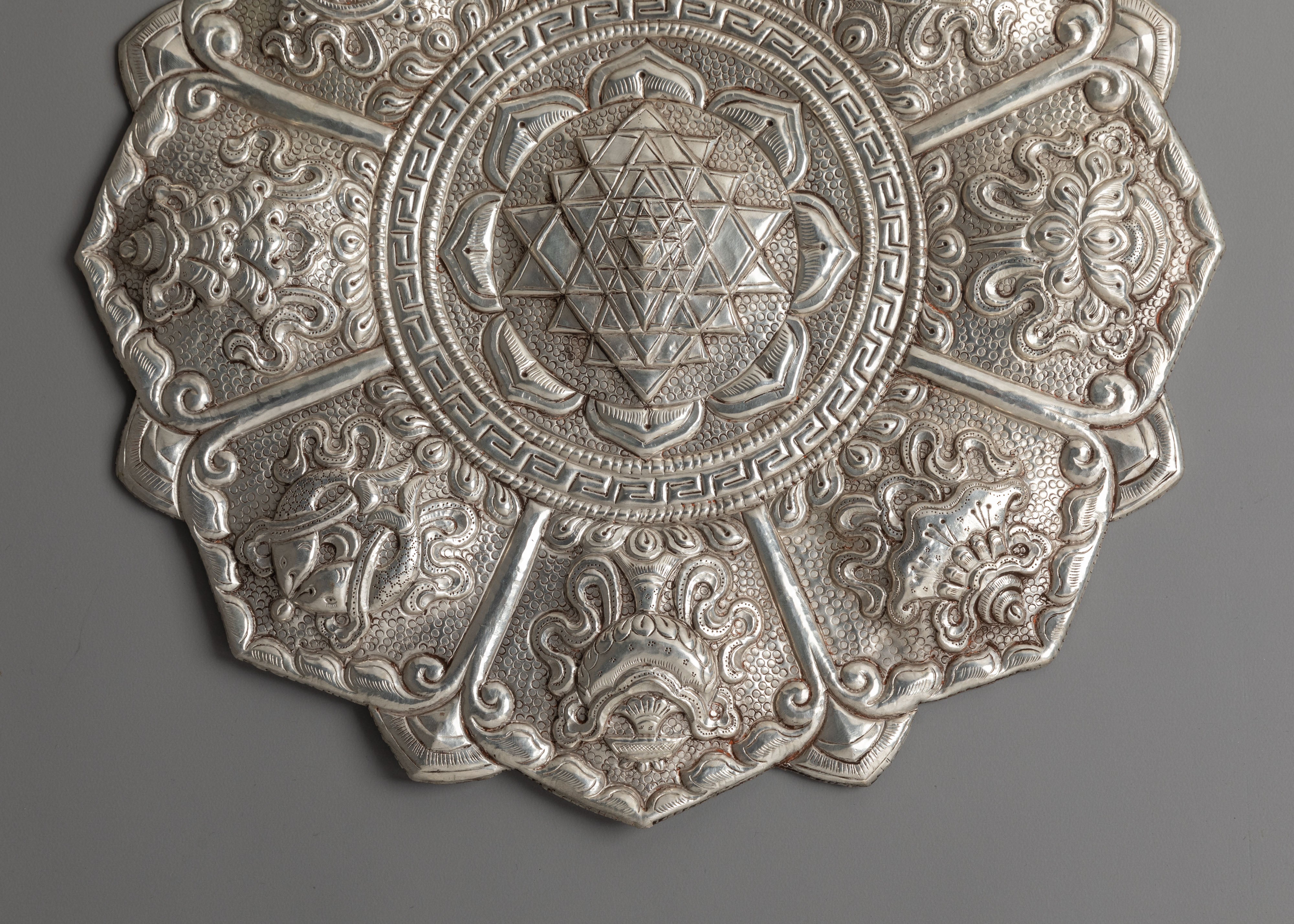 Sri Yantra Mandala Wall Art | Eight Auspicious Symbol Wall Hanging