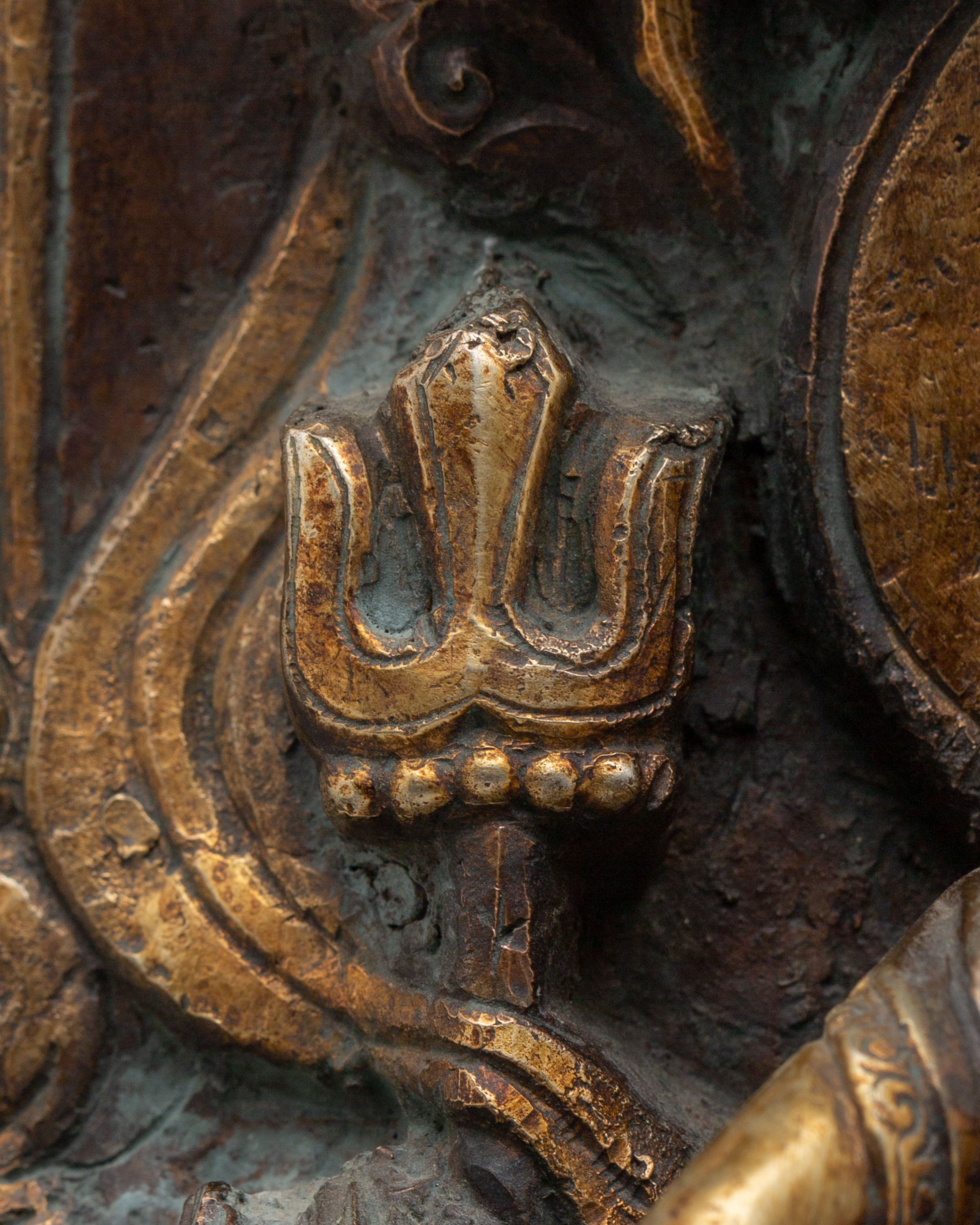 Tibetan Simhanada Lokeshvara Sculpture | Sacred Buddhist Statue