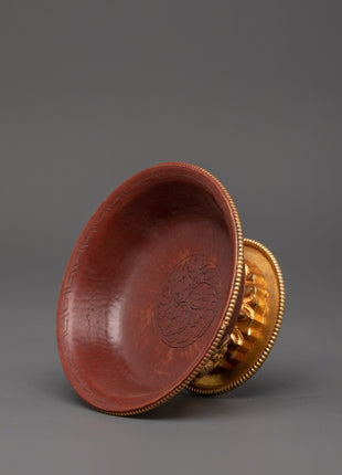 Gold-Plated Copper Serkyem Set |  Tibetan Tea Offering Vessel
